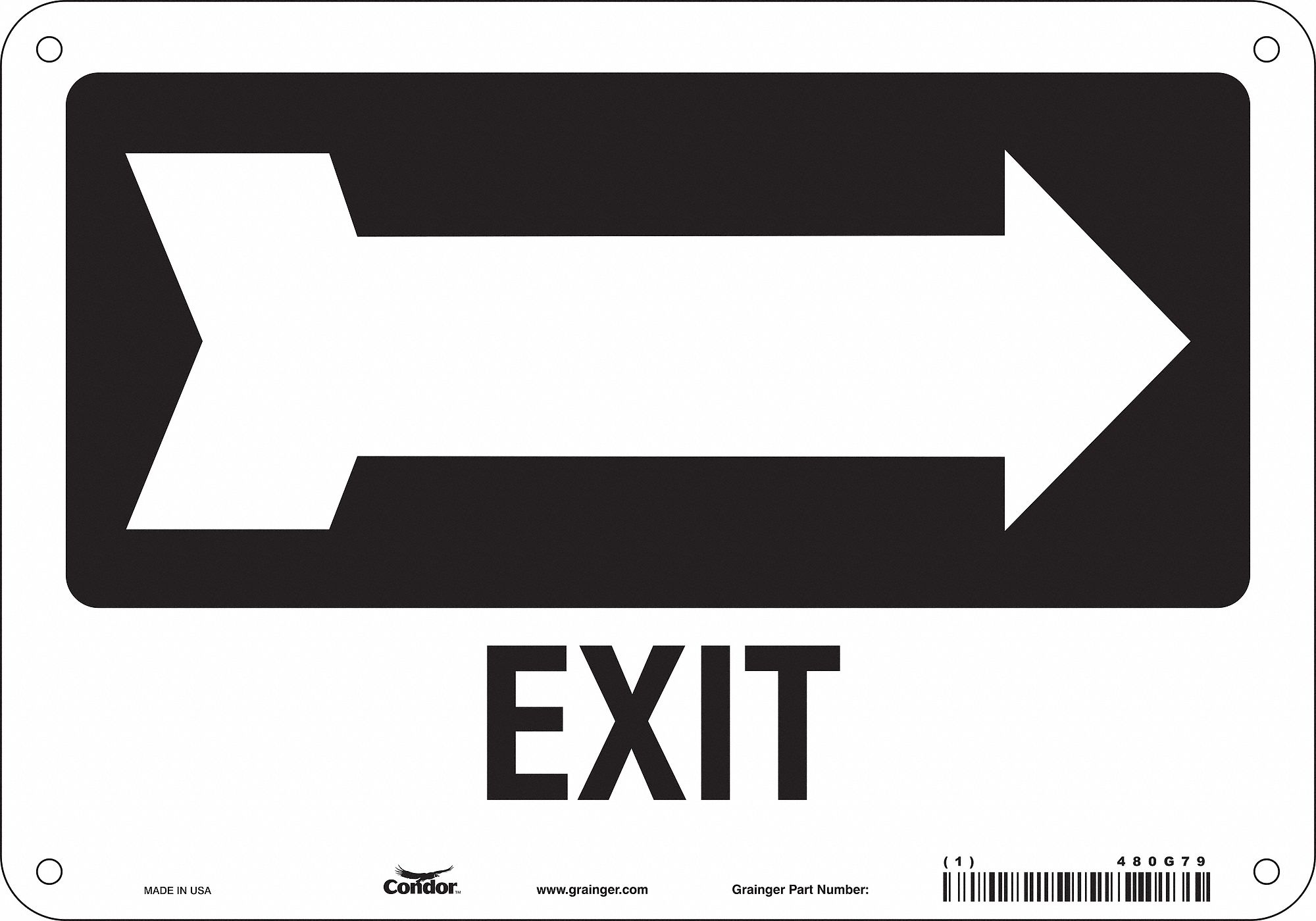 Safety Sign: Aluminum, Mounting Holes Sign Mounting, 7 in x 10 in Nominal Sign Size, 0.032 in Thick