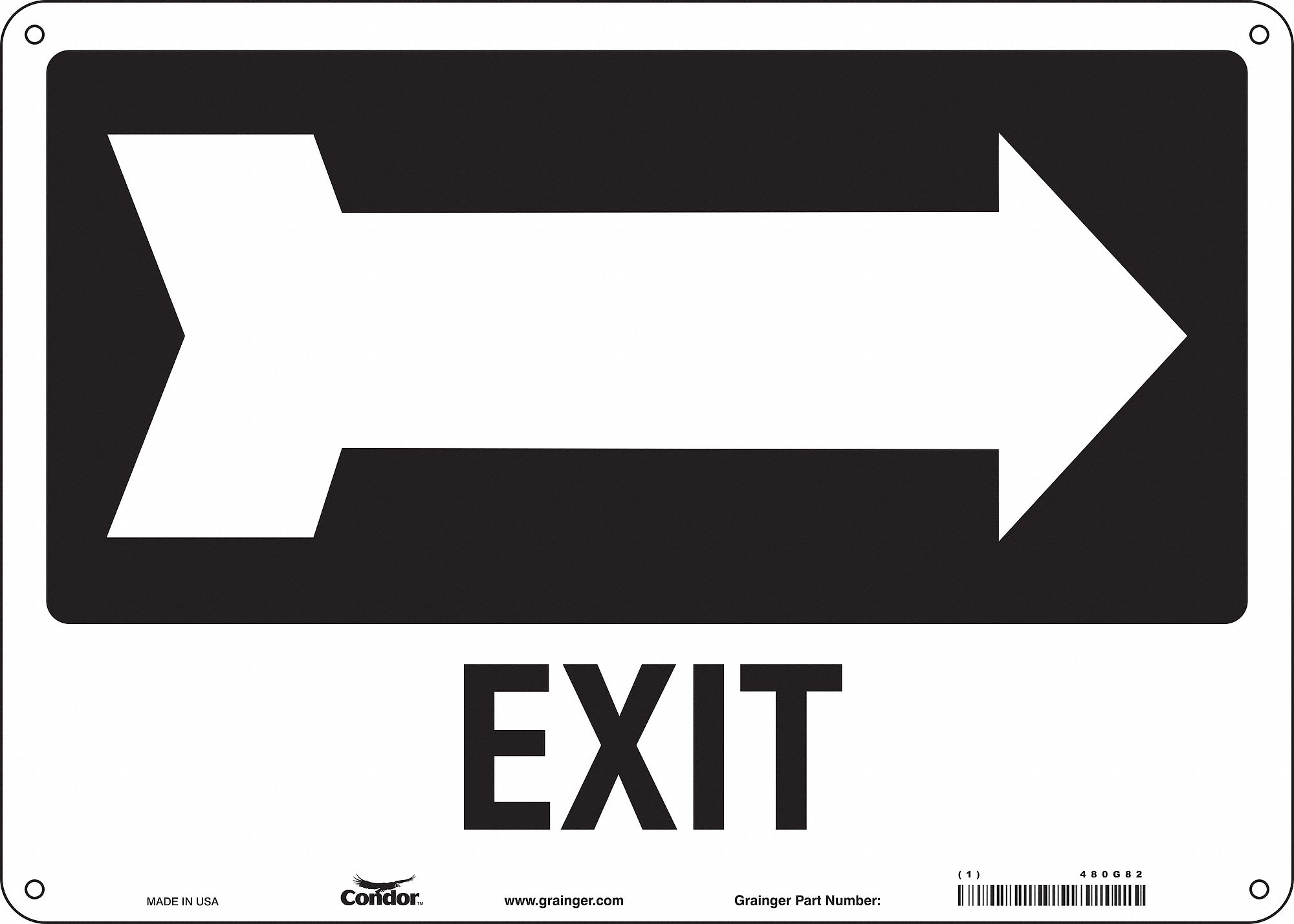 Safety Sign: Polyethylene, Mounting Holes Sign Mounting, 10 in x 14 in Nominal Sign Size