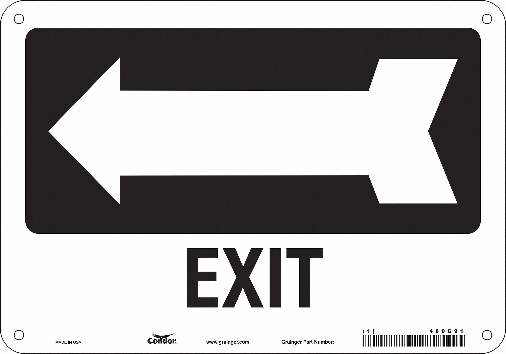 Safety Sign: Polyethylene, Mounting Holes Sign Mounting, 7 in x 10 in Nominal Sign Size