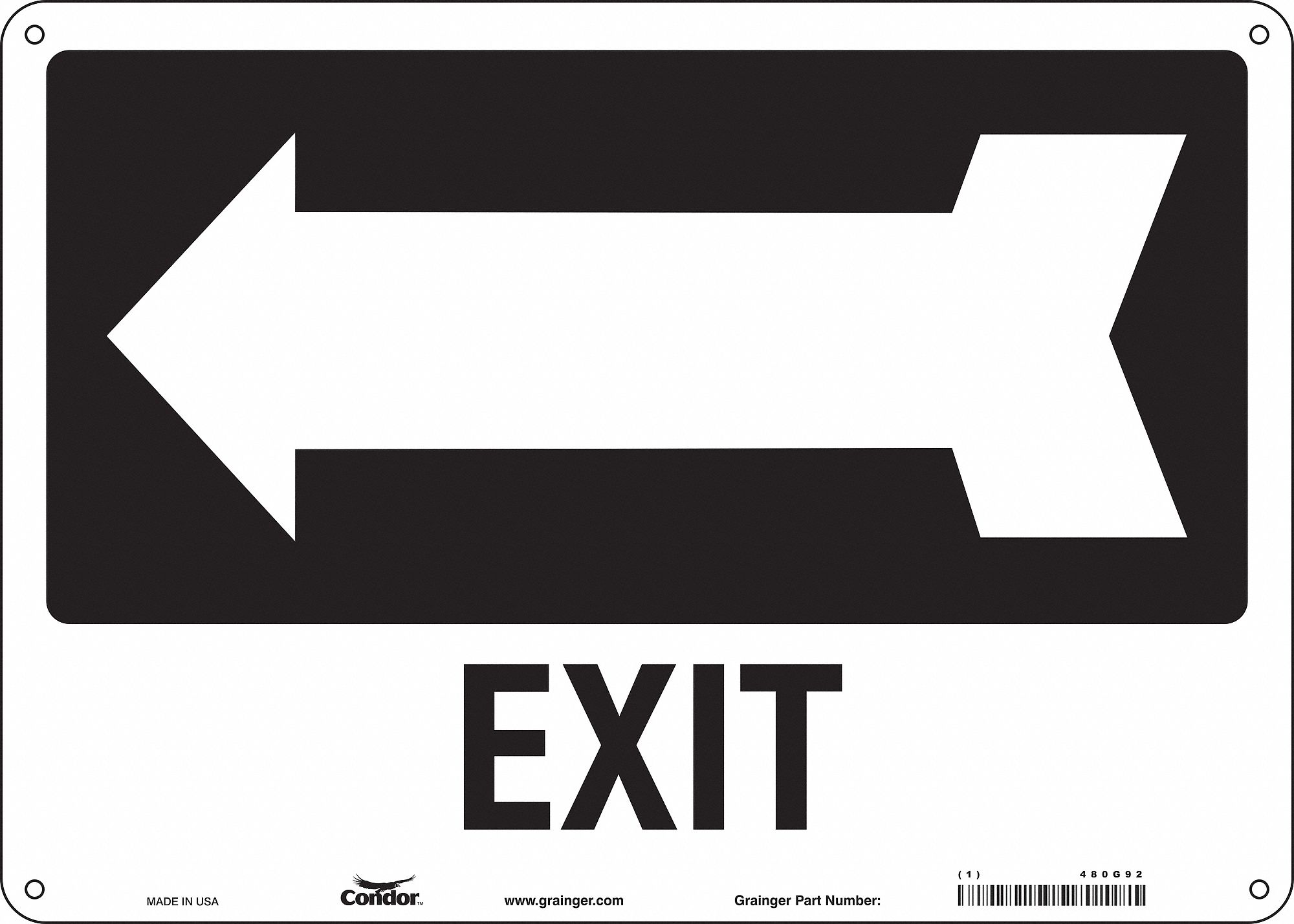 Safety Sign: Polyethylene, Mounting Holes Sign Mounting, 10 in x 14 in Nominal Sign Size