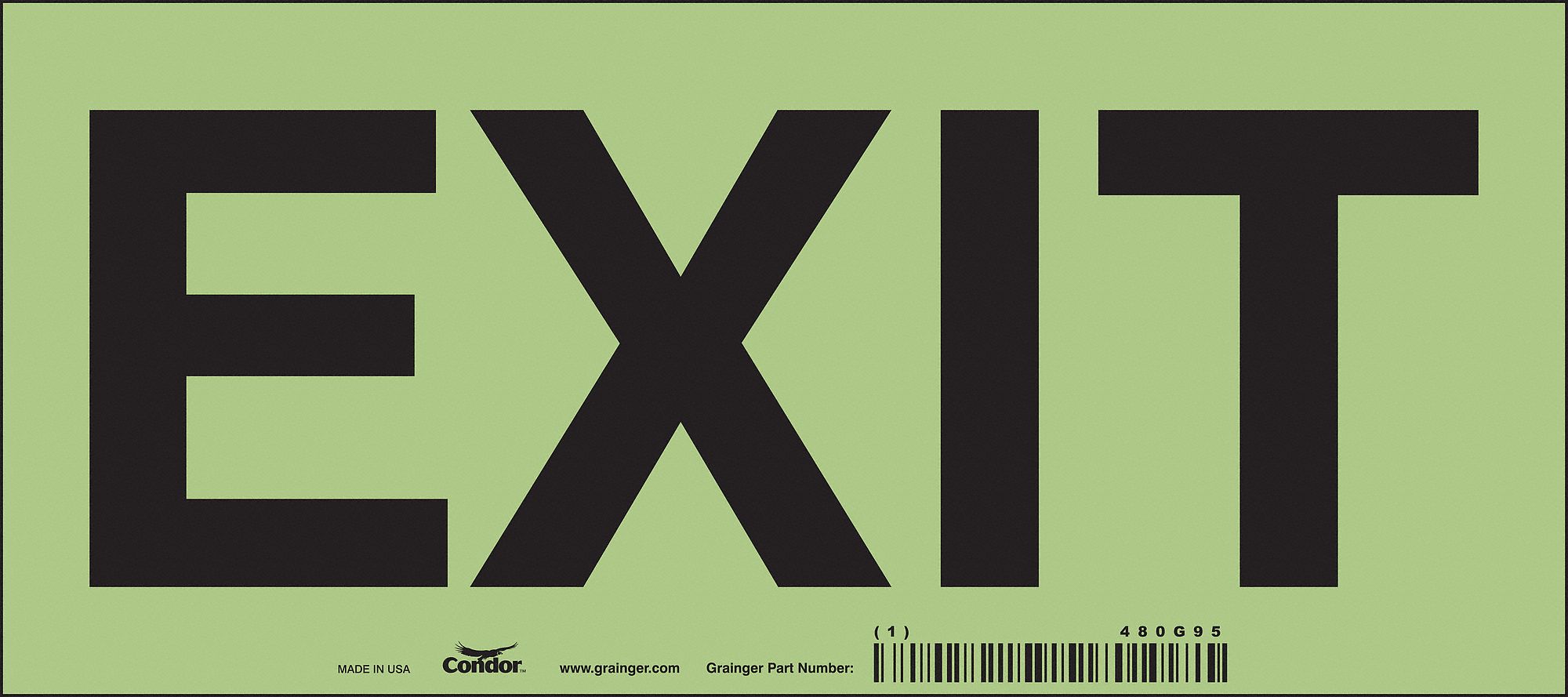 Safety Sign, 4 in x 9 in, Glow Vinyl, PK10