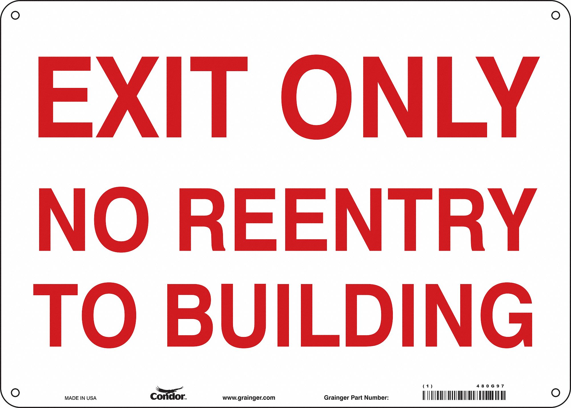 Safety Sign: Aluminum, Mounting Holes Sign Mounting, 10 in x 14 in Nominal Sign Size, 0.032 in Thick
