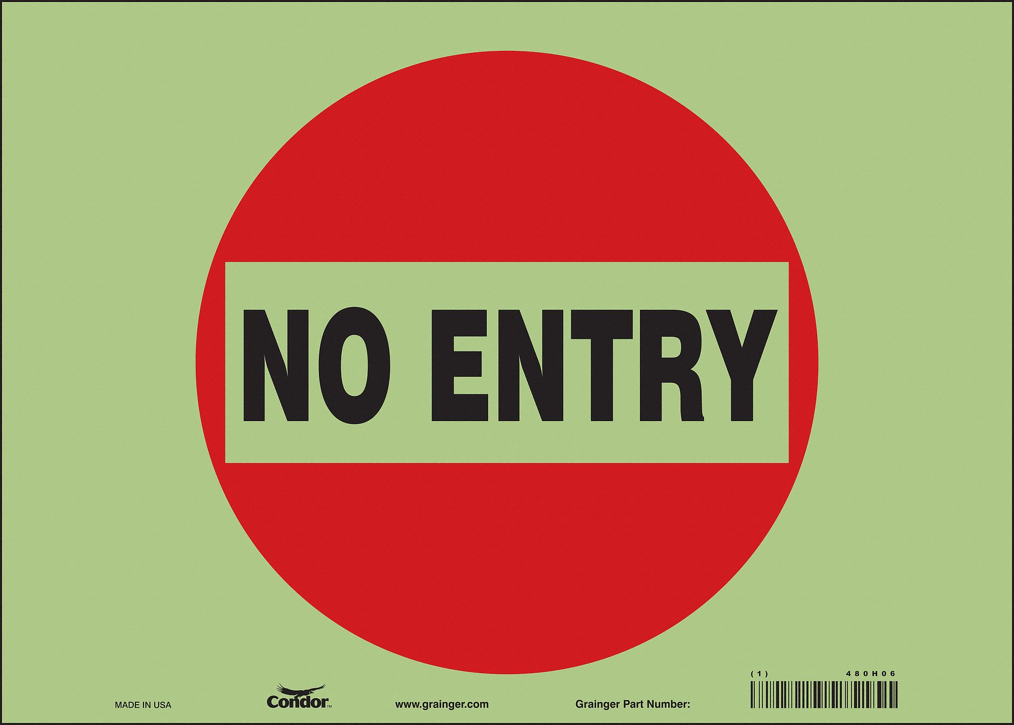 Safety Sign: Glow Vinyl, Adhesive Sign Mounting, 10 in x 14 in Nominal Sign Size, Glow In The Dark