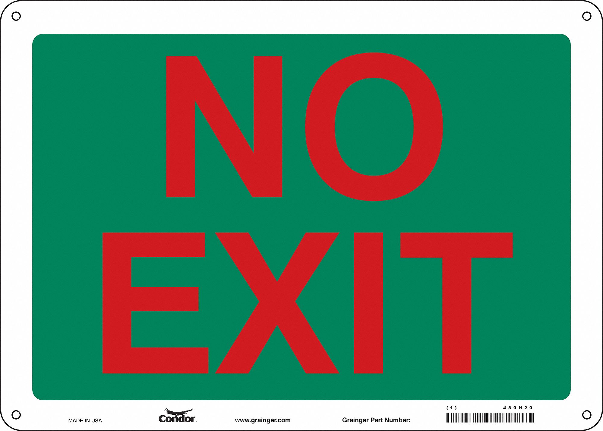 Safety Sign: Polyethylene, Mounting Holes Sign Mounting, 10 in x 14 in Nominal Sign Size