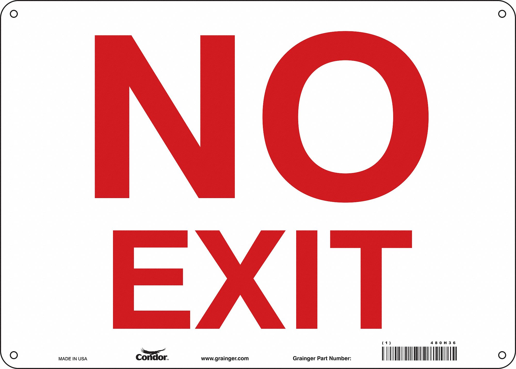 Safety Sign: Polyethylene, Mounting Holes Sign Mounting, 10 in x 14 in Nominal Sign Size