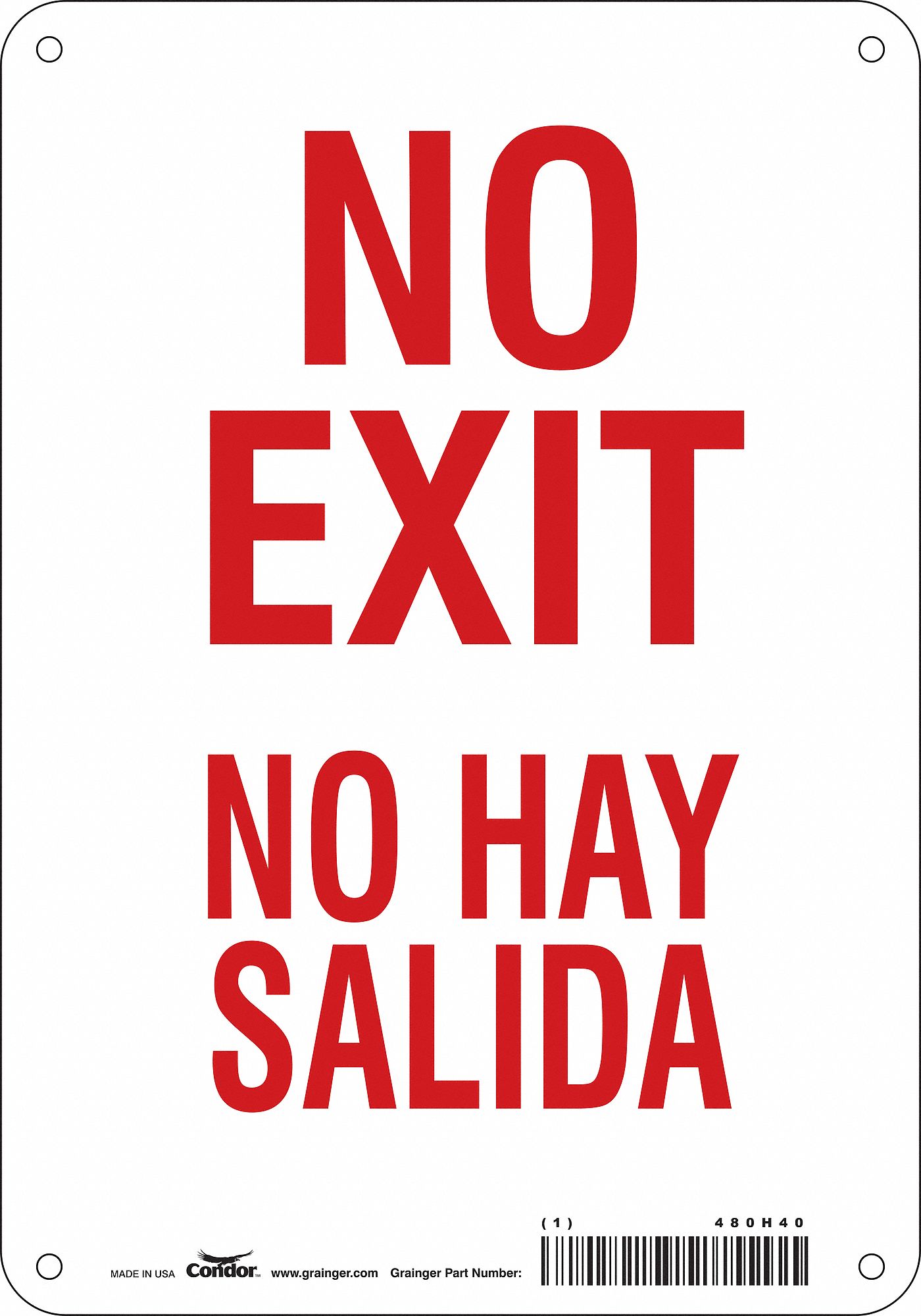 Safety Sign: Aluminum, Mounting Holes Sign Mounting, 10 in x 7 in Nominal Sign Size, 0.032 in Thick