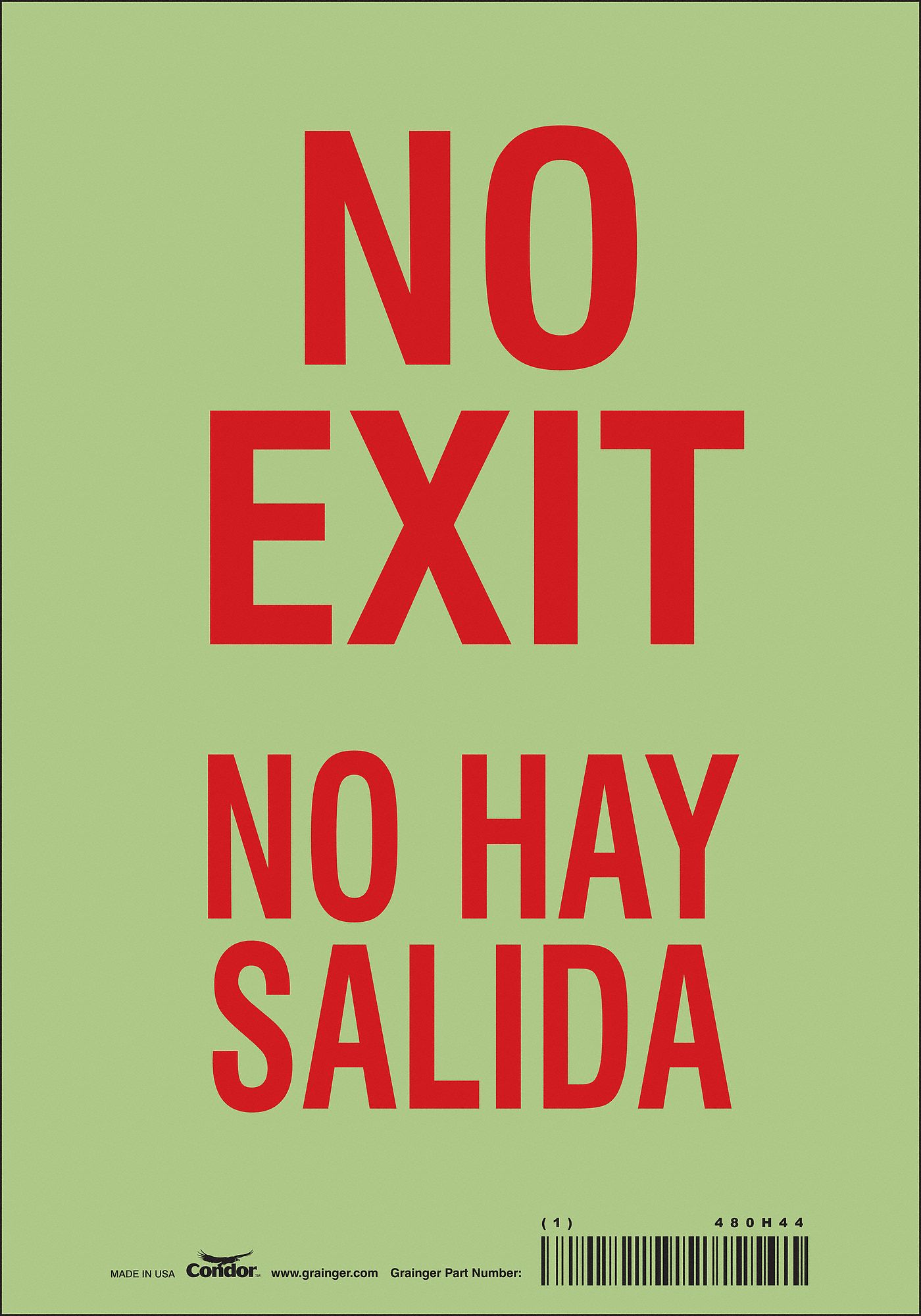 Safety Sign: Glow Vinyl, Adhesive Sign Mounting, 10 in x 7 in Nominal Sign Size, Not Retroreflective
