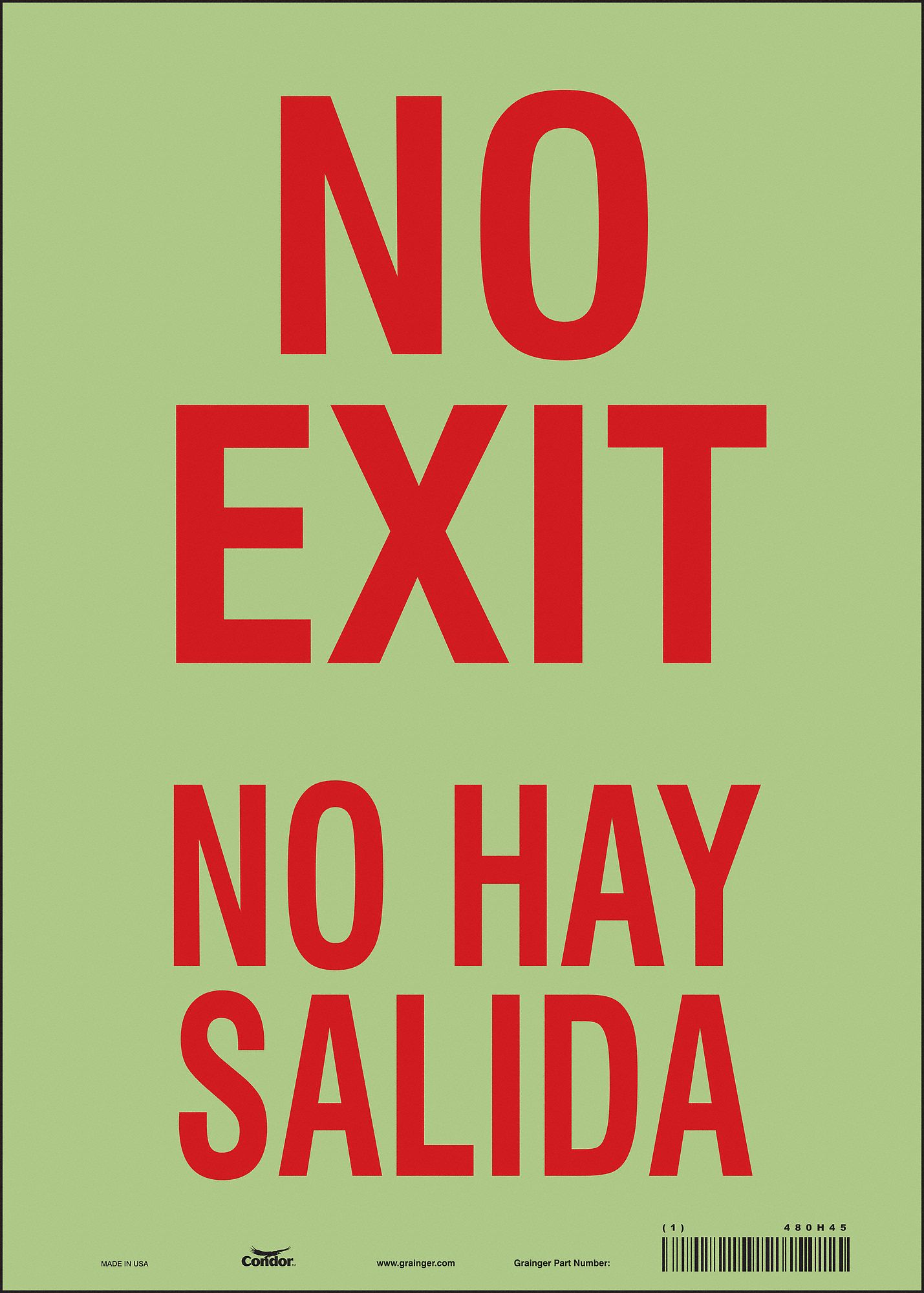 Safety Sign: Glow Vinyl, Adhesive Sign Mounting, 14 in x 10 in Nominal Sign Size, Glow In The Dark