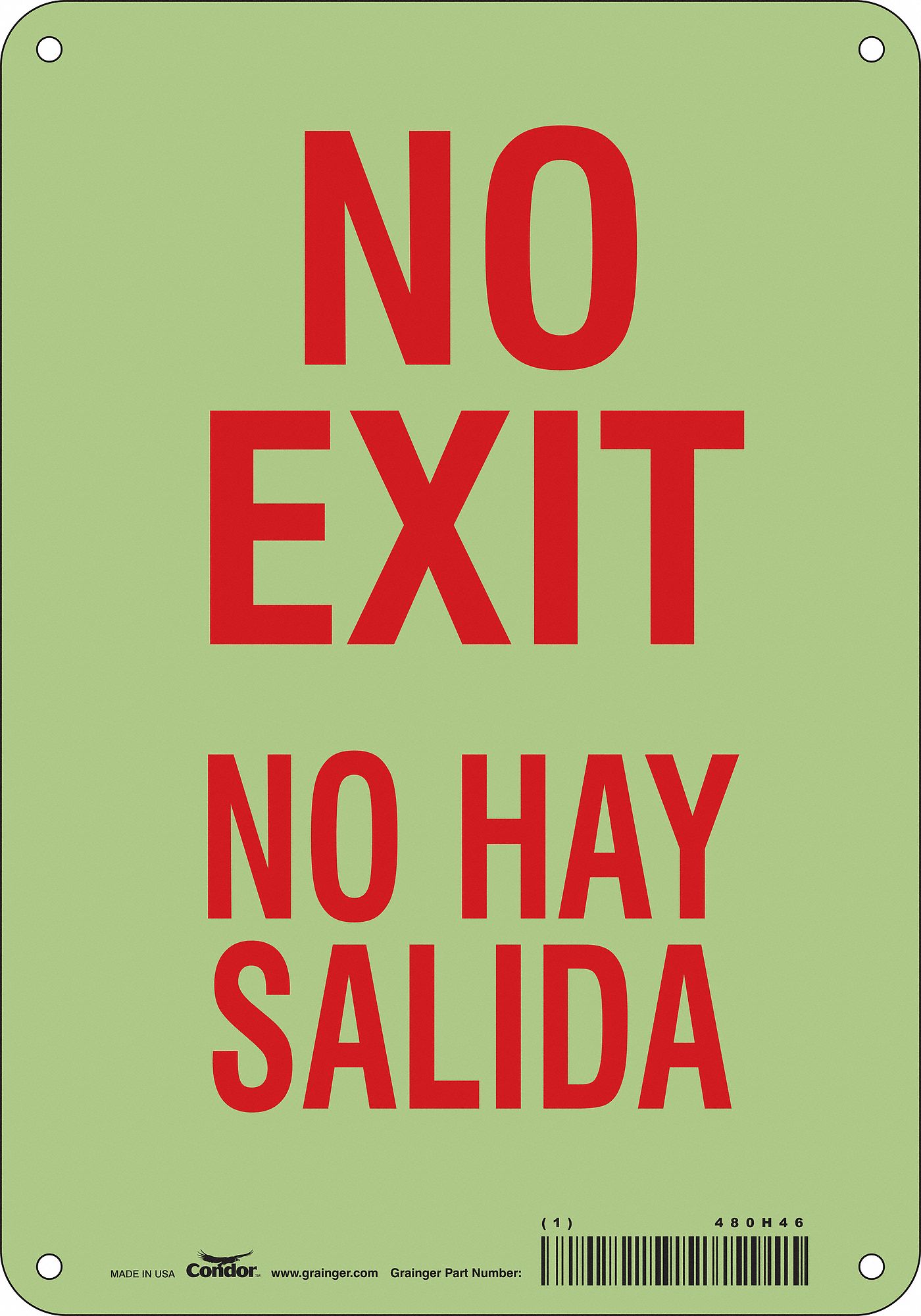 Safety Sign: Polyethylene, Mounting Holes Sign Mounting, 10 in x 7 in Nominal Sign Size