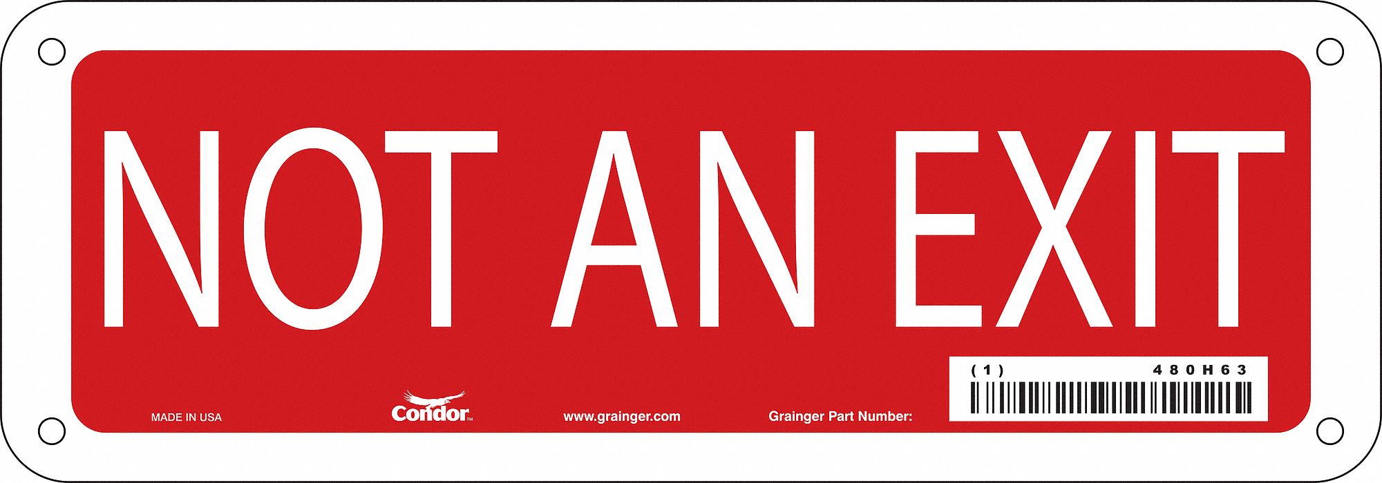 Safety Sign, 3 1/2 in x 10 in, Aluminum