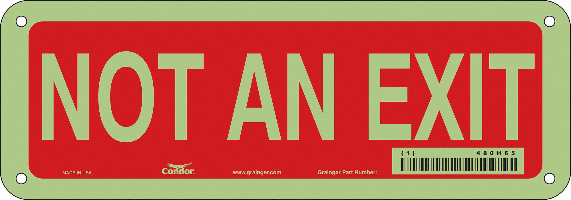 Safety Sign, 3 1/2 x 10 in, Polyethylene
