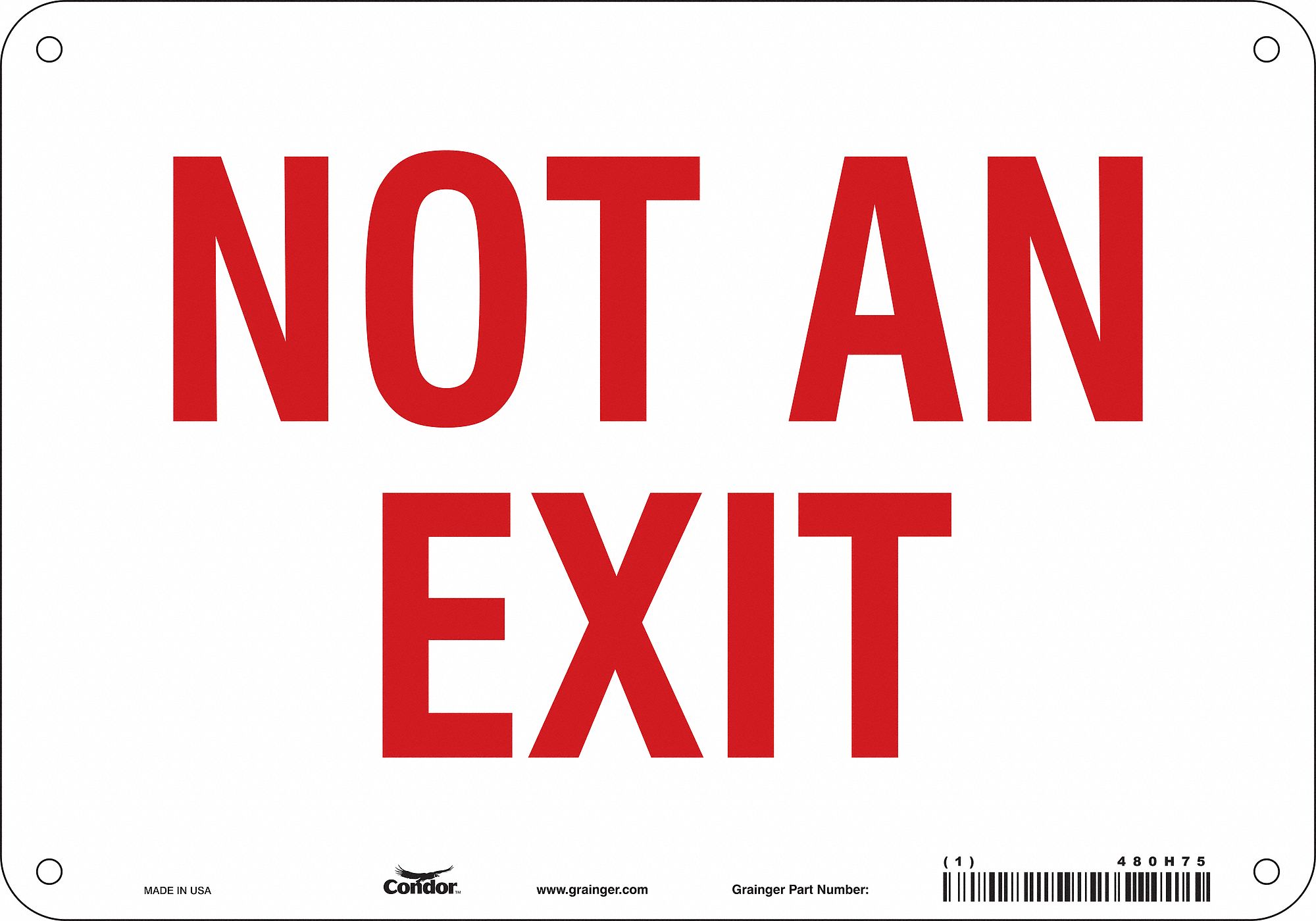 Safety Sign: Polyethylene, Mounting Holes Sign Mounting, 7 in x 10 in Nominal Sign Size