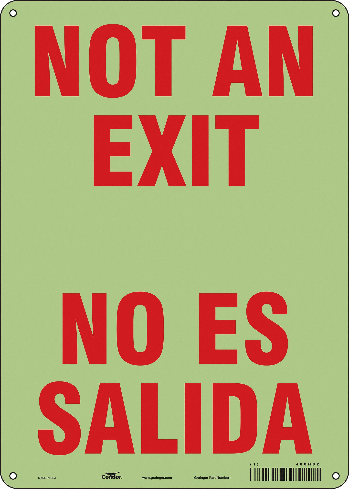 Safety Sign: Polyethylene, Mounting Holes Sign Mounting, 14 in x 10 in Nominal Sign Size