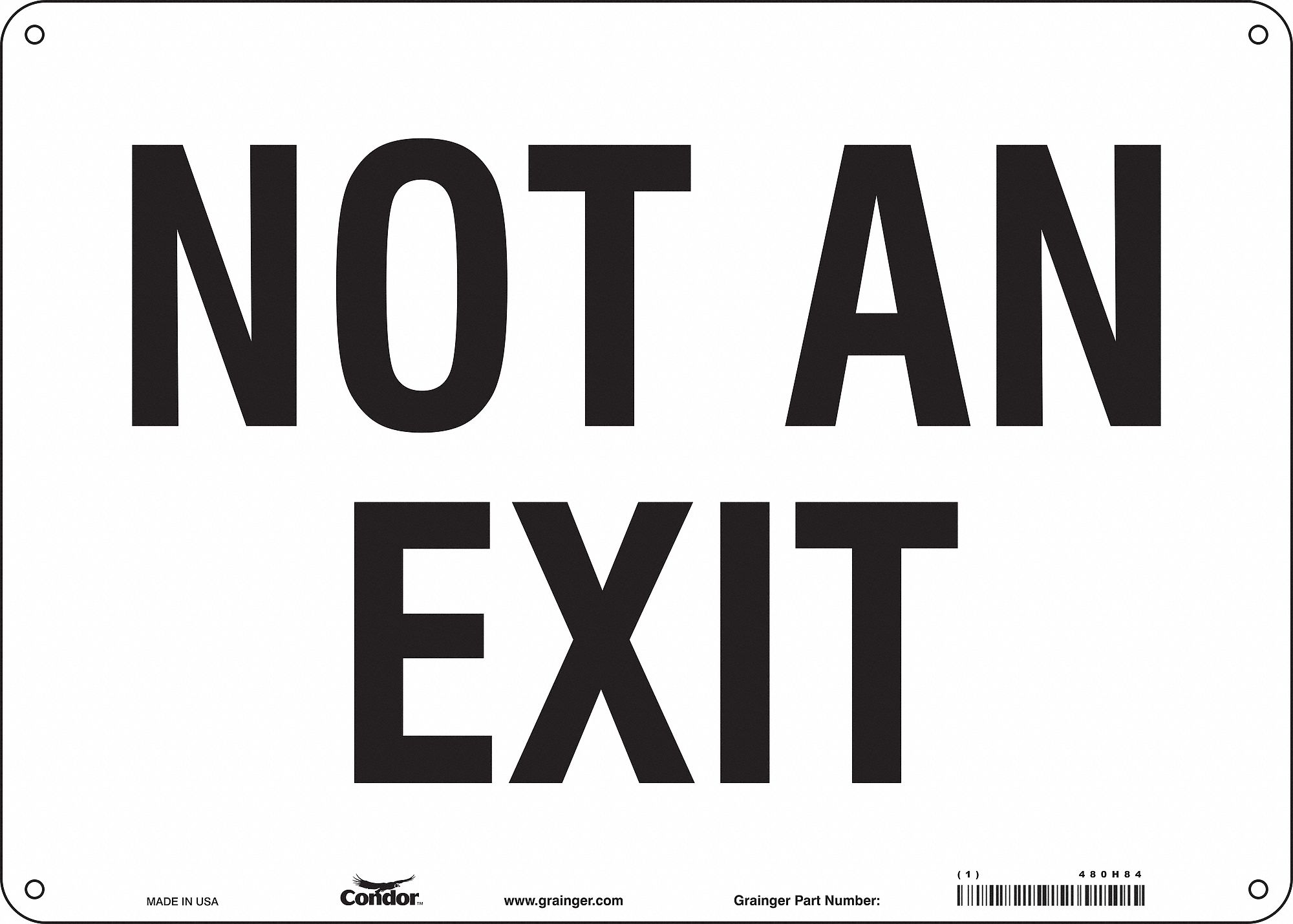 Safety Sign: Aluminum, Mounting Holes Sign Mounting, 10 in x 14 in Nominal Sign Size, 0.032 in Thick
