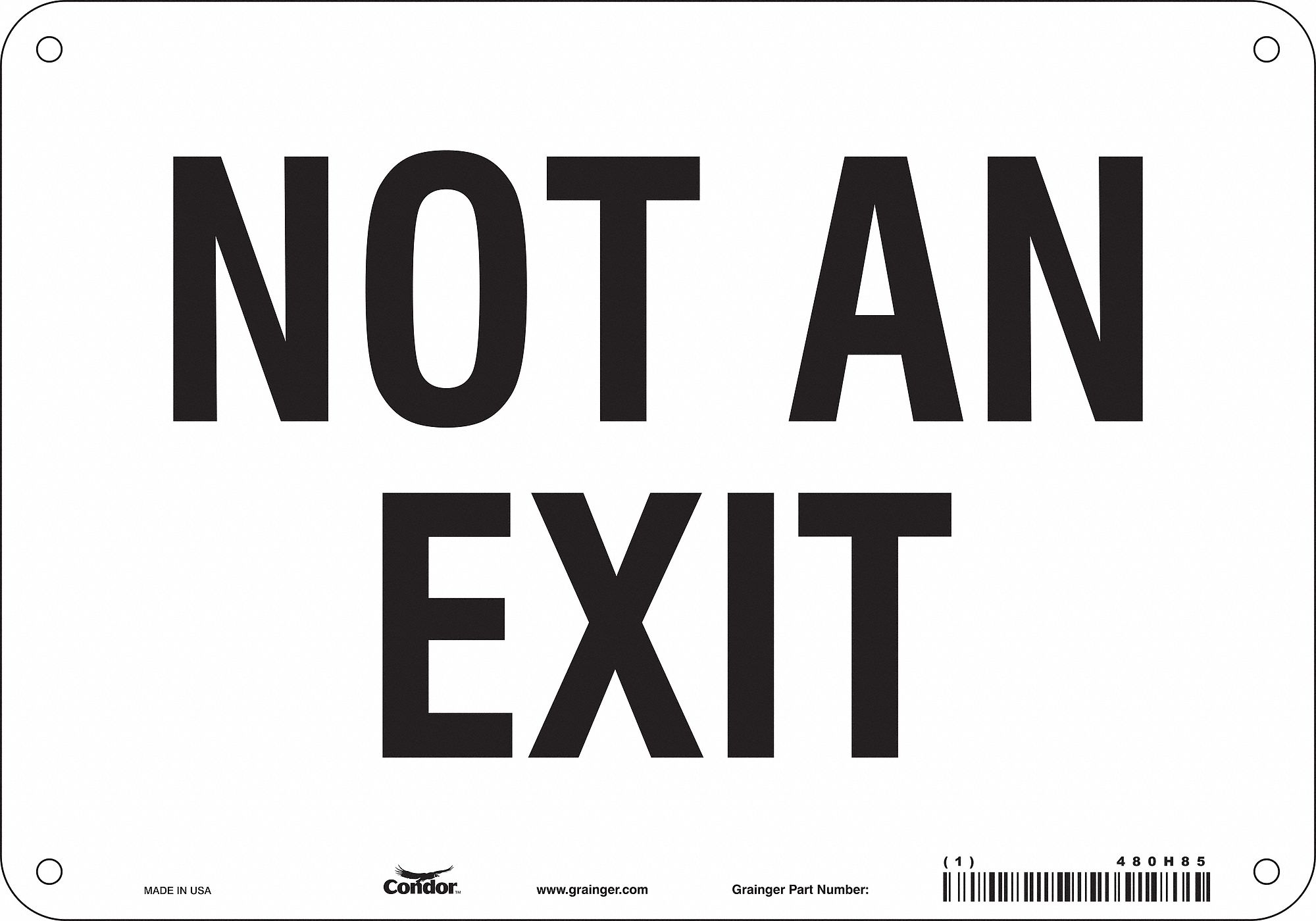 Safety Sign, 7 in x 10 in, Fiberglass