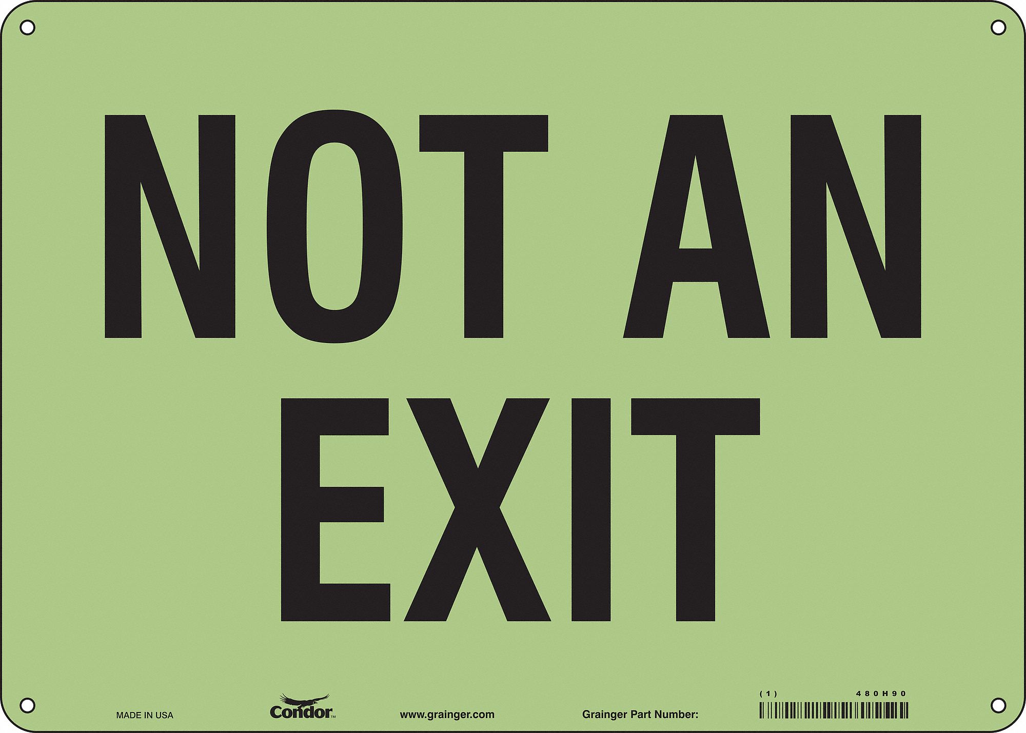 Safety Sign: Polyethylene, Mounting Holes Sign Mounting, 10 in x 14 in Nominal Sign Size
