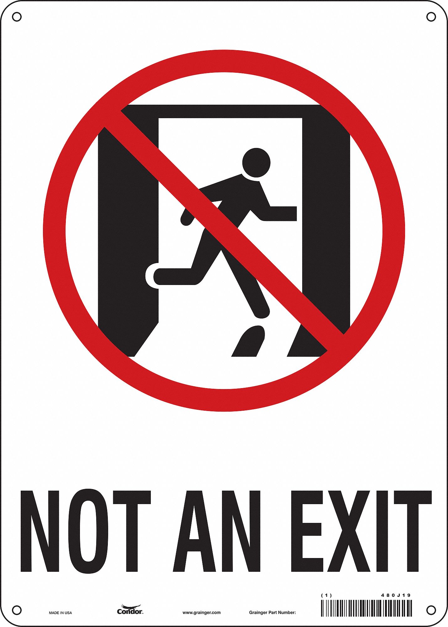 Safety Sign: Polyethylene, Mounting Holes Sign Mounting, 14 in x 10 in Nominal Sign Size