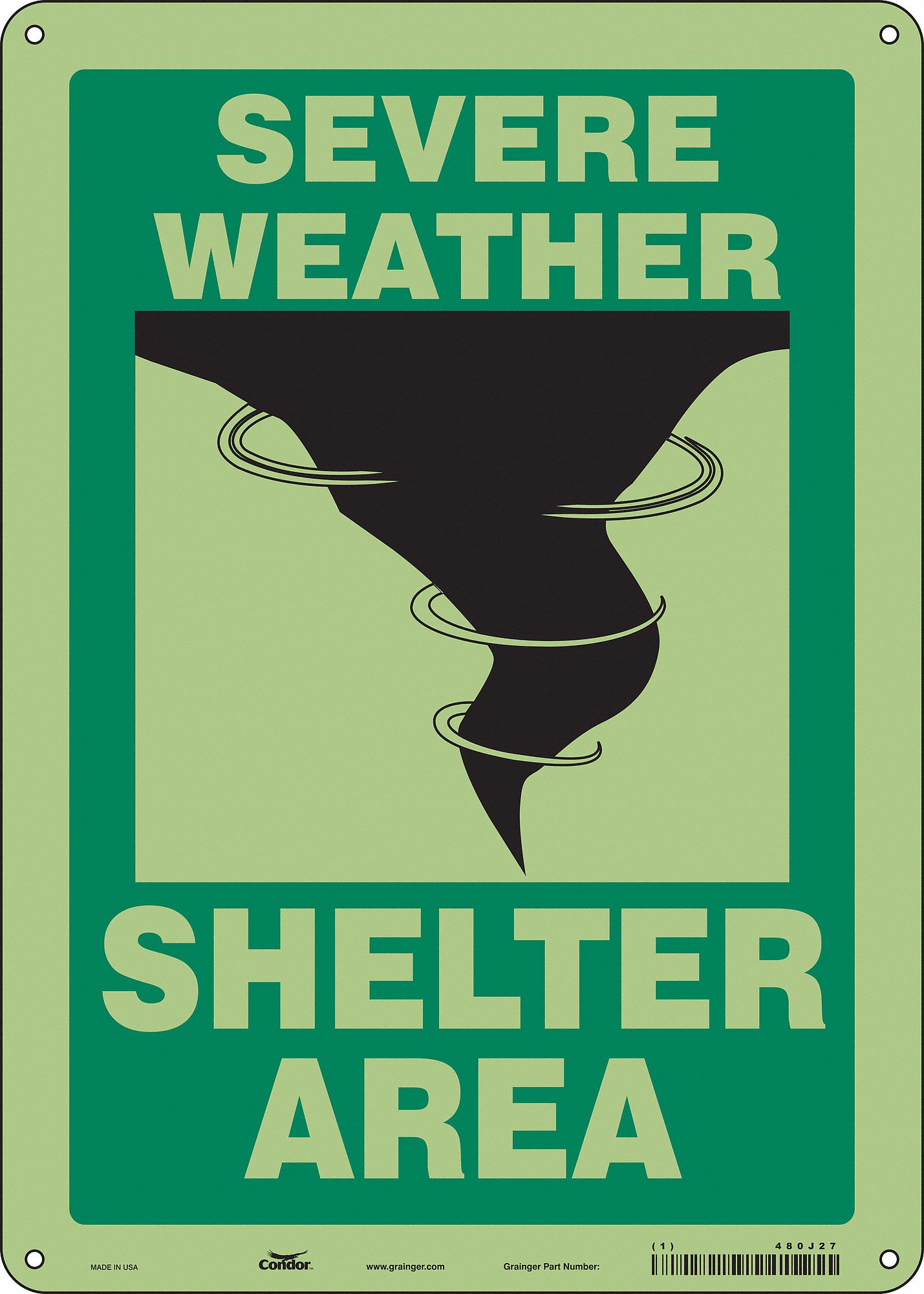 Safety Sign: Polyethylene, Mounting Holes Sign Mounting, 14 in x 10 in Nominal Sign Size