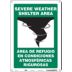 Severe Weather Shelter Area/Area De Refugio En Condiciones Atmosfericas Rigurosas Signs
