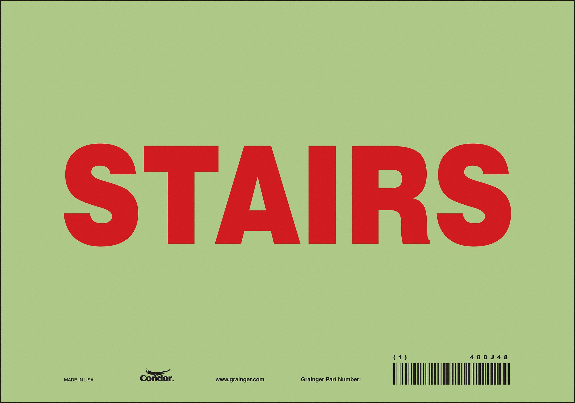 Safety Sign: Glow Vinyl, Adhesive Sign Mounting, 7 in x 10 in Nominal Sign Size, Not Retroreflective