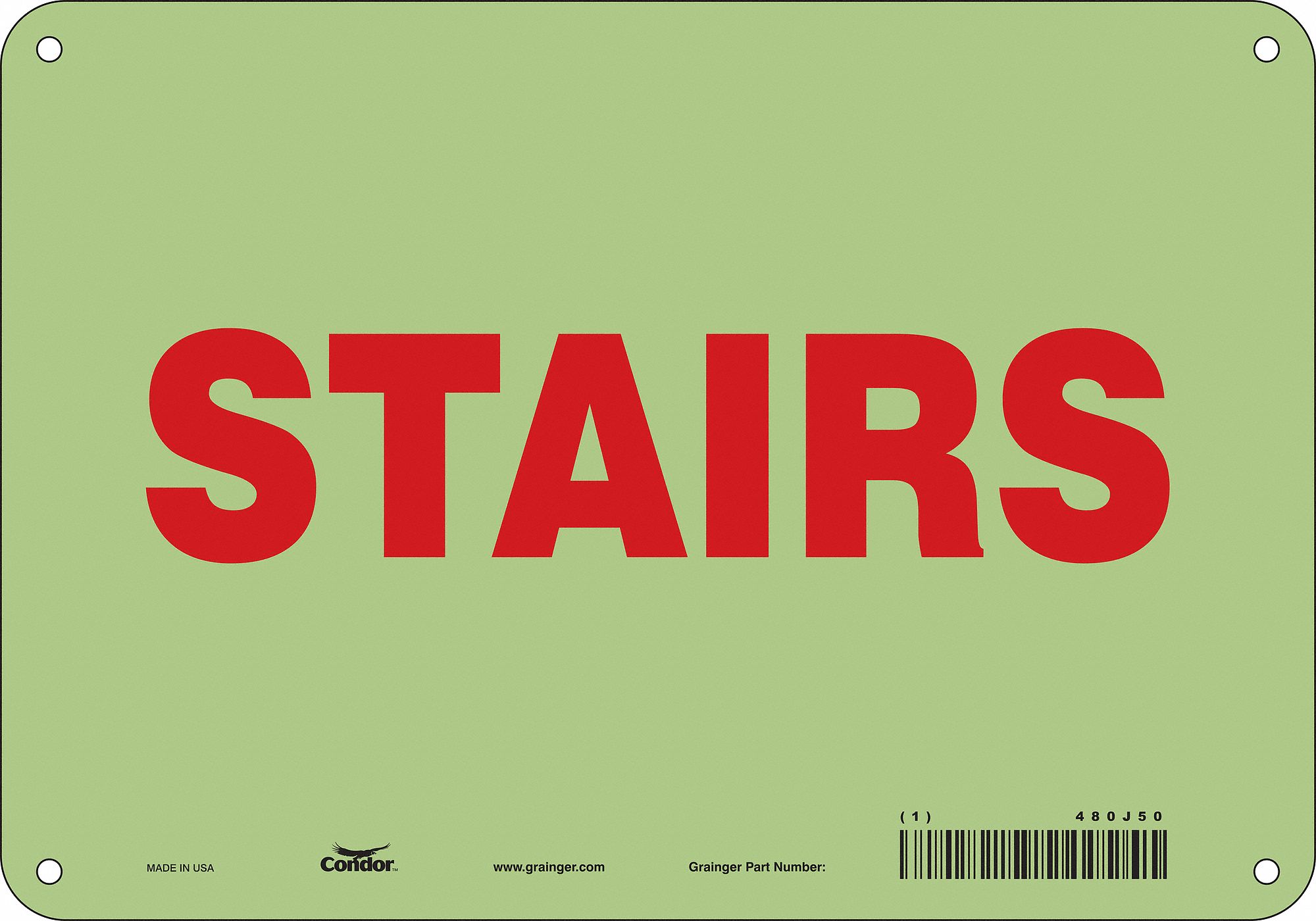 Safety Sign: Polyethylene, Mounting Holes Sign Mounting, 7 in x 10 in Nominal Sign Size