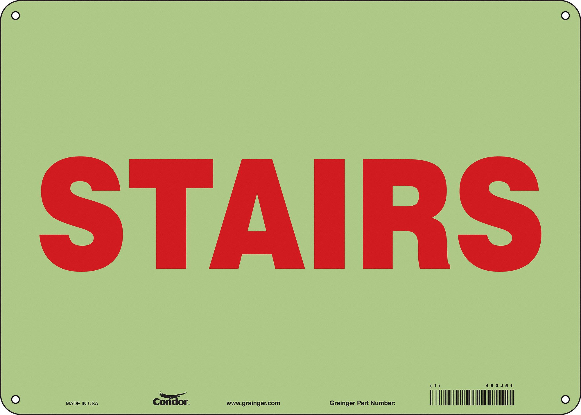 Safety Sign: Polyethylene, Mounting Holes Sign Mounting, 10 in x 14 in Nominal Sign Size