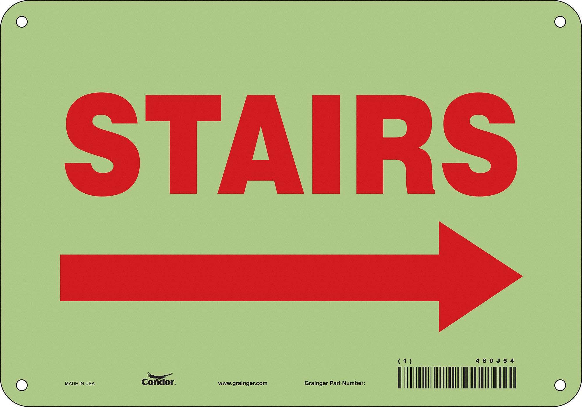Safety Sign: Polyethylene, Mounting Holes Sign Mounting, 7 in x 10 in Nominal Sign Size