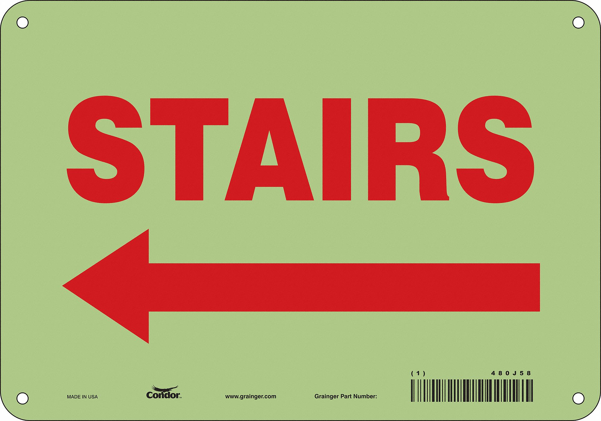 Safety Sign: Polyethylene, Mounting Holes Sign Mounting, 7 in x 10 in Nominal Sign Size