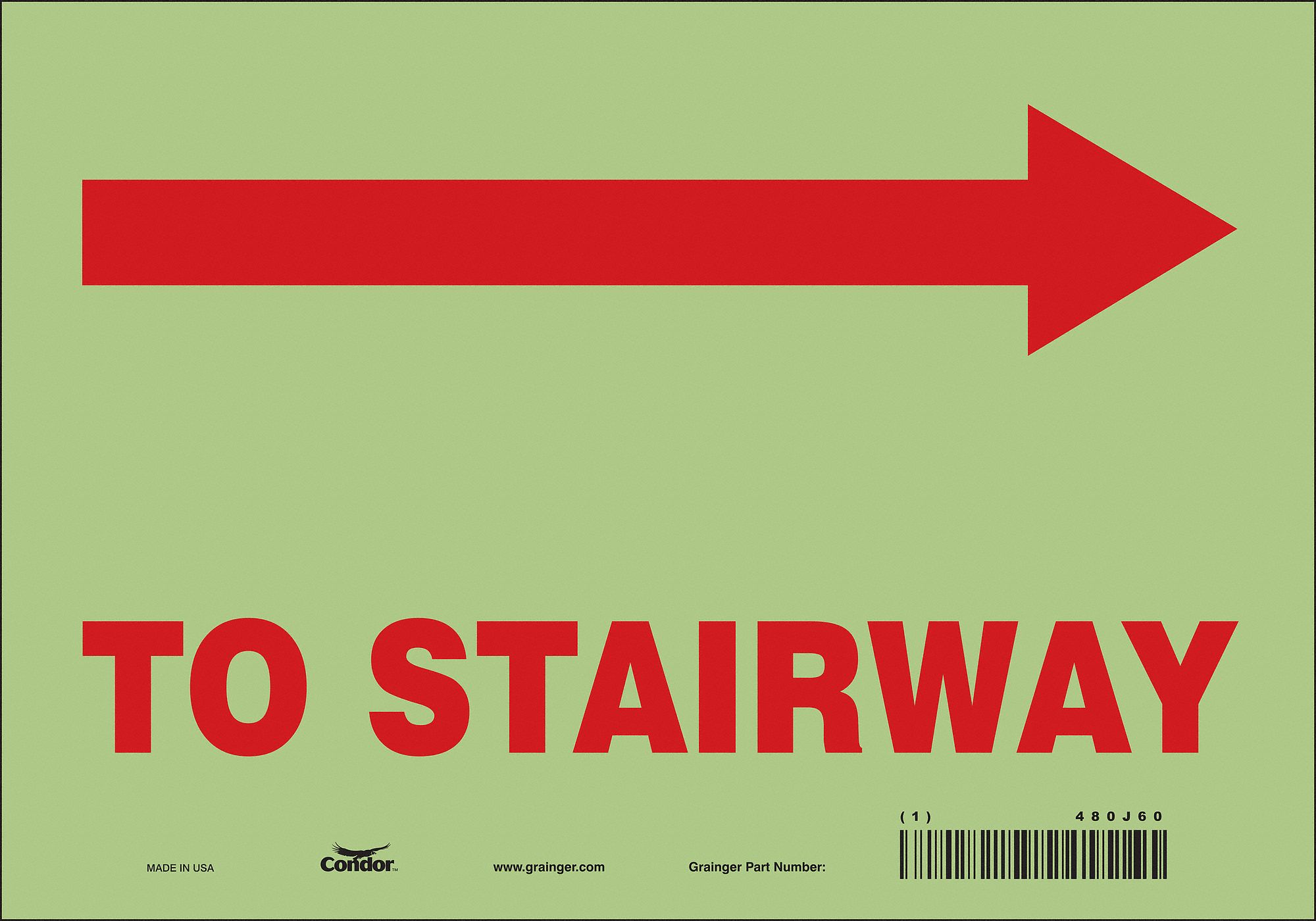 Safety Sign, 7 in x 10 in, Glow Vinyl