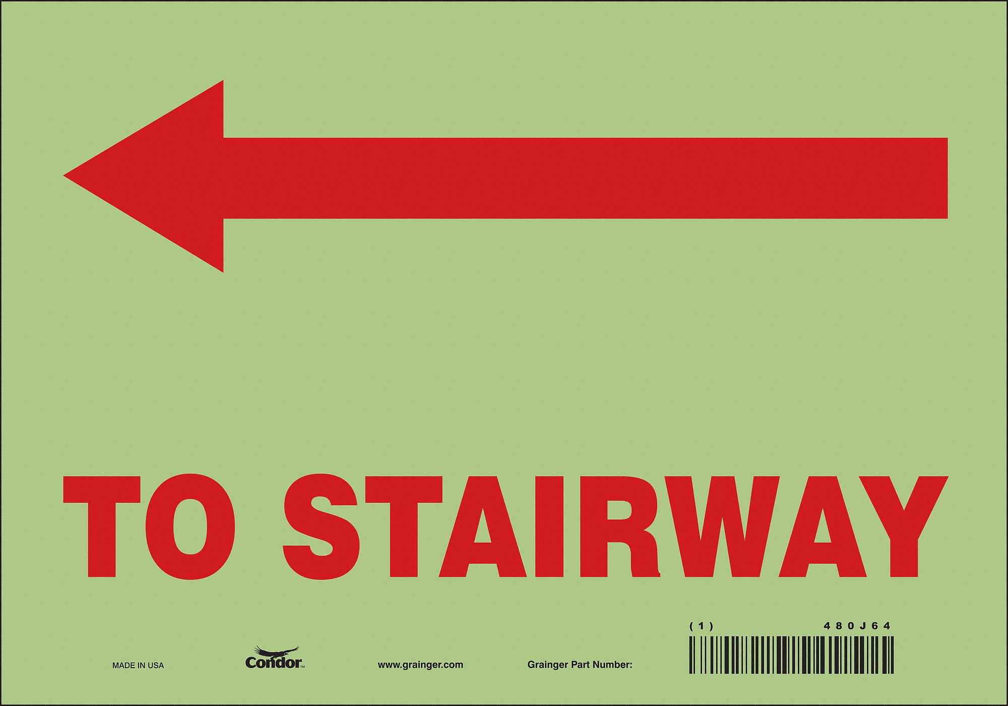 Safety Sign, 7 in x 10 in, Glow Vinyl