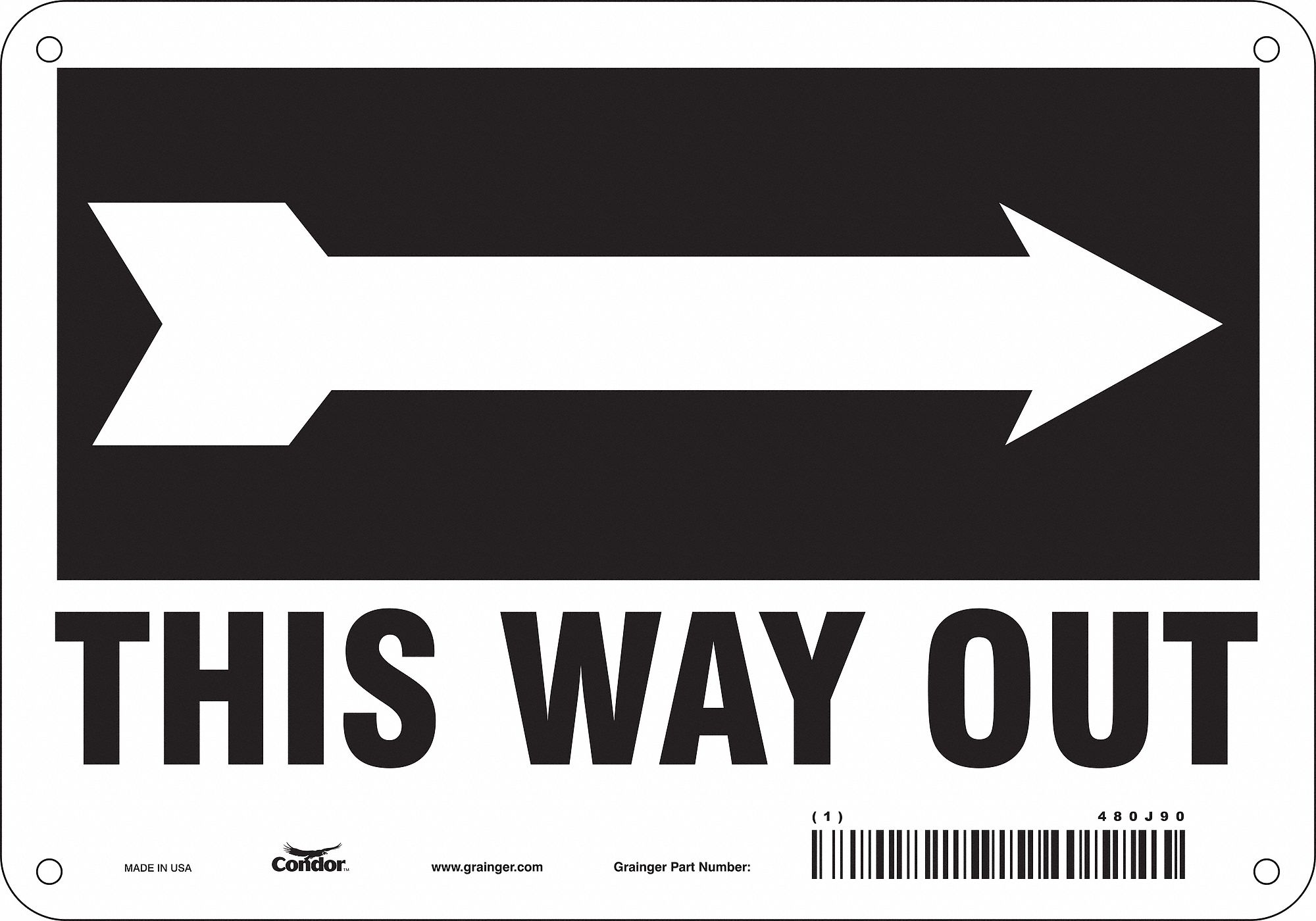 Safety Sign: Aluminum, Mounting Holes Sign Mounting, 7 in x 10 in Nominal Sign Size, 0.032 in Thick