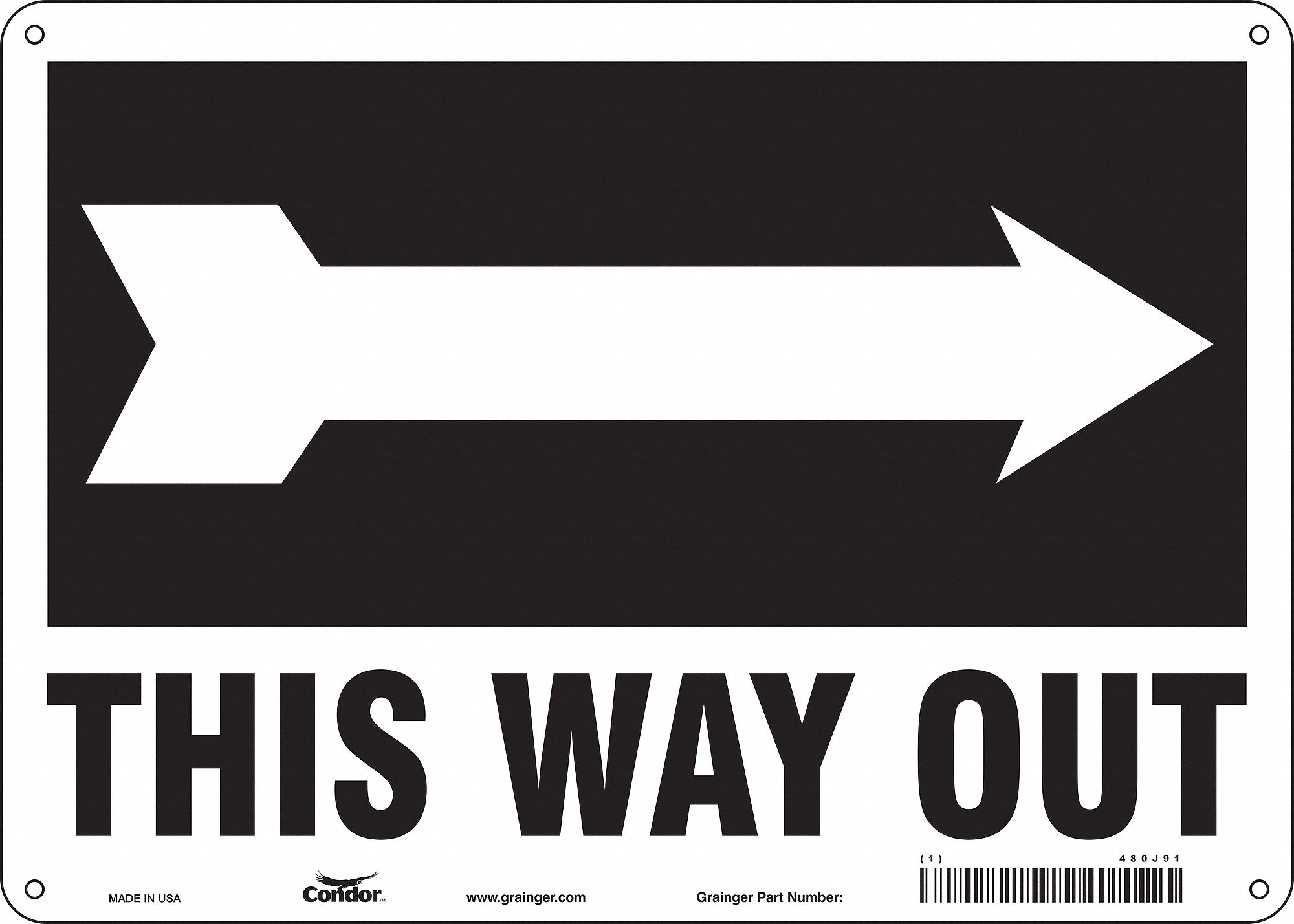 Safety Sign: Aluminum, Mounting Holes Sign Mounting, 10 in x 14 in Nominal Sign Size, 0.032 in Thick