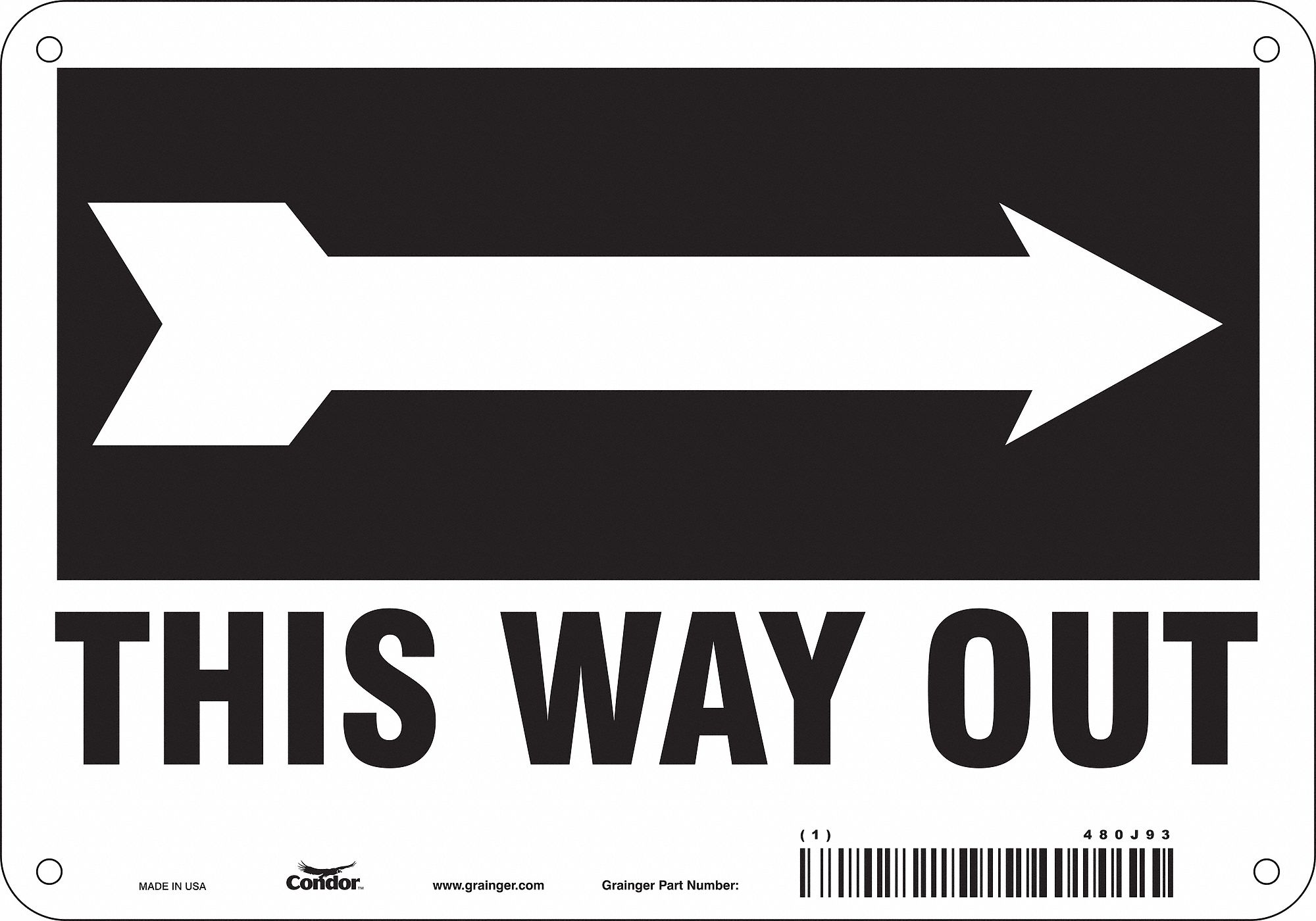 Safety Sign: Polyethylene, Mounting Holes Sign Mounting, 7 in x 10 in Nominal Sign Size