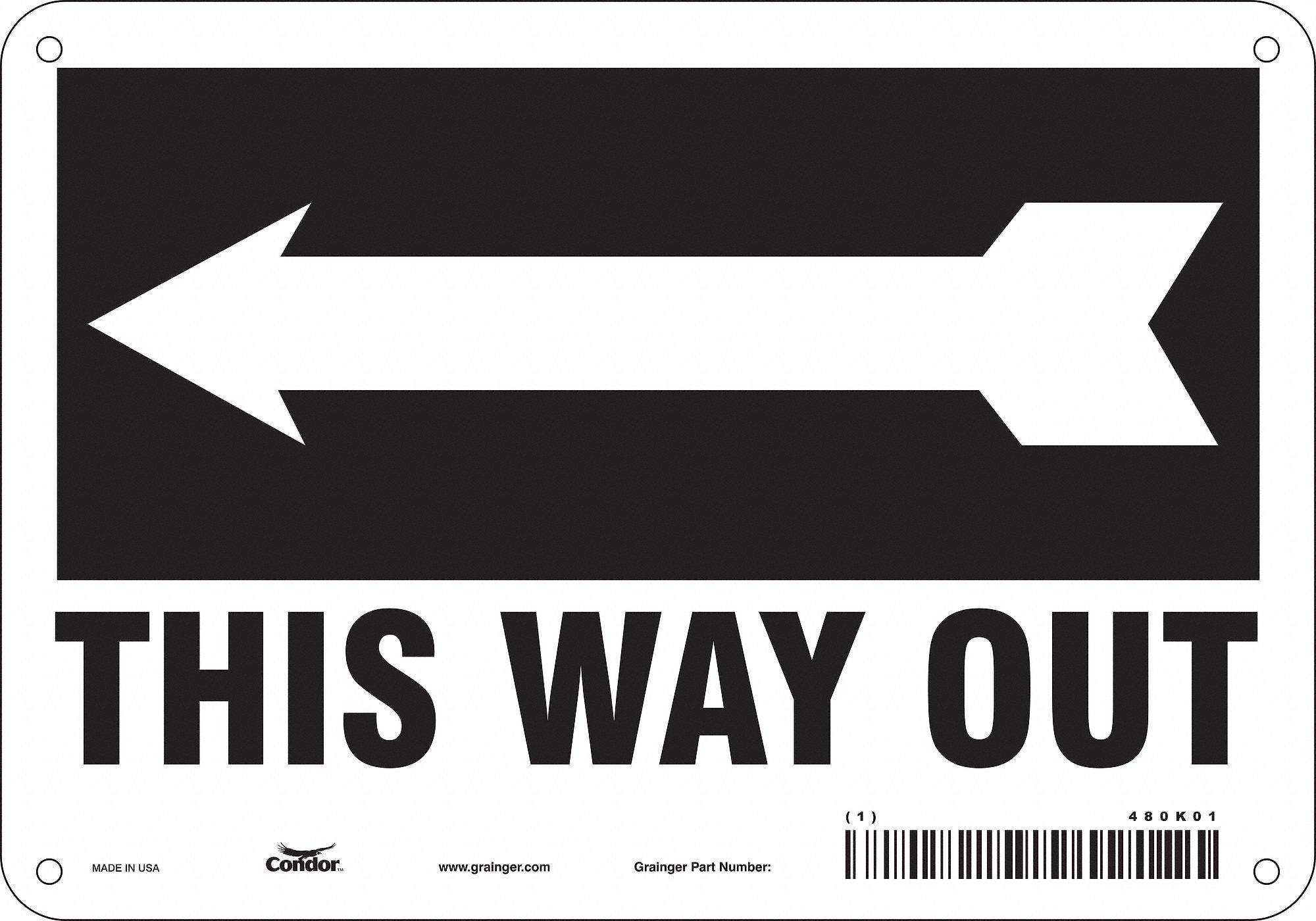 Safety Sign: Aluminum, Mounting Holes Sign Mounting, 7 in x 10 in Nominal Sign Size, 0.032 in Thick