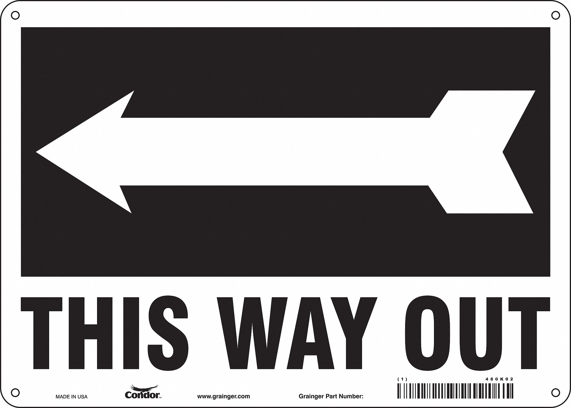 Safety Sign: Aluminum, Mounting Holes Sign Mounting, 10 in x 14 in Nominal Sign Size, 0.032 in Thick