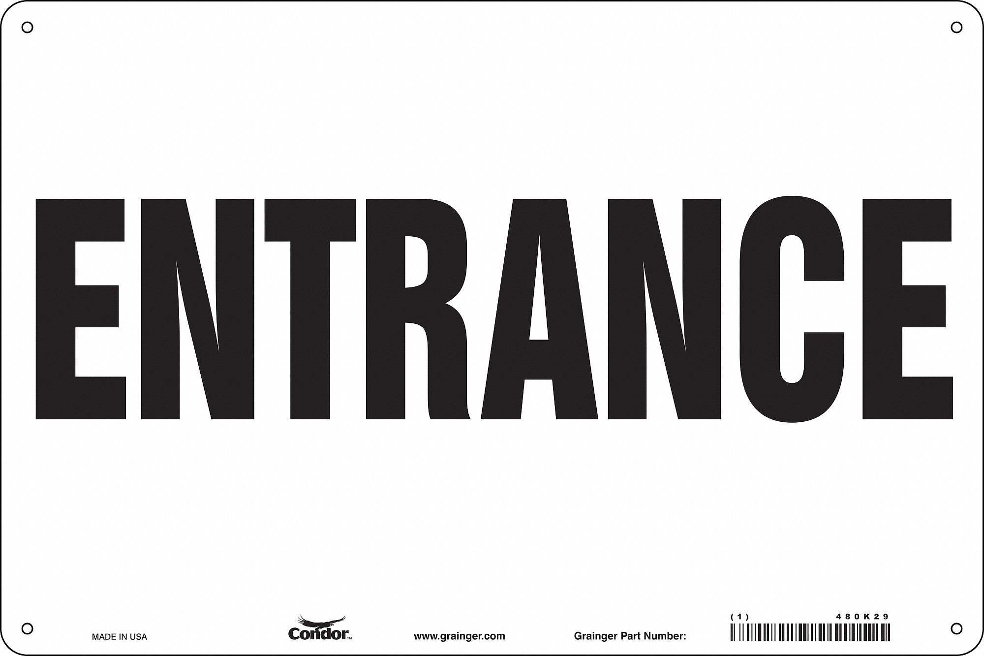 Safety Sign, 24 in x 36 in, Polyethylene