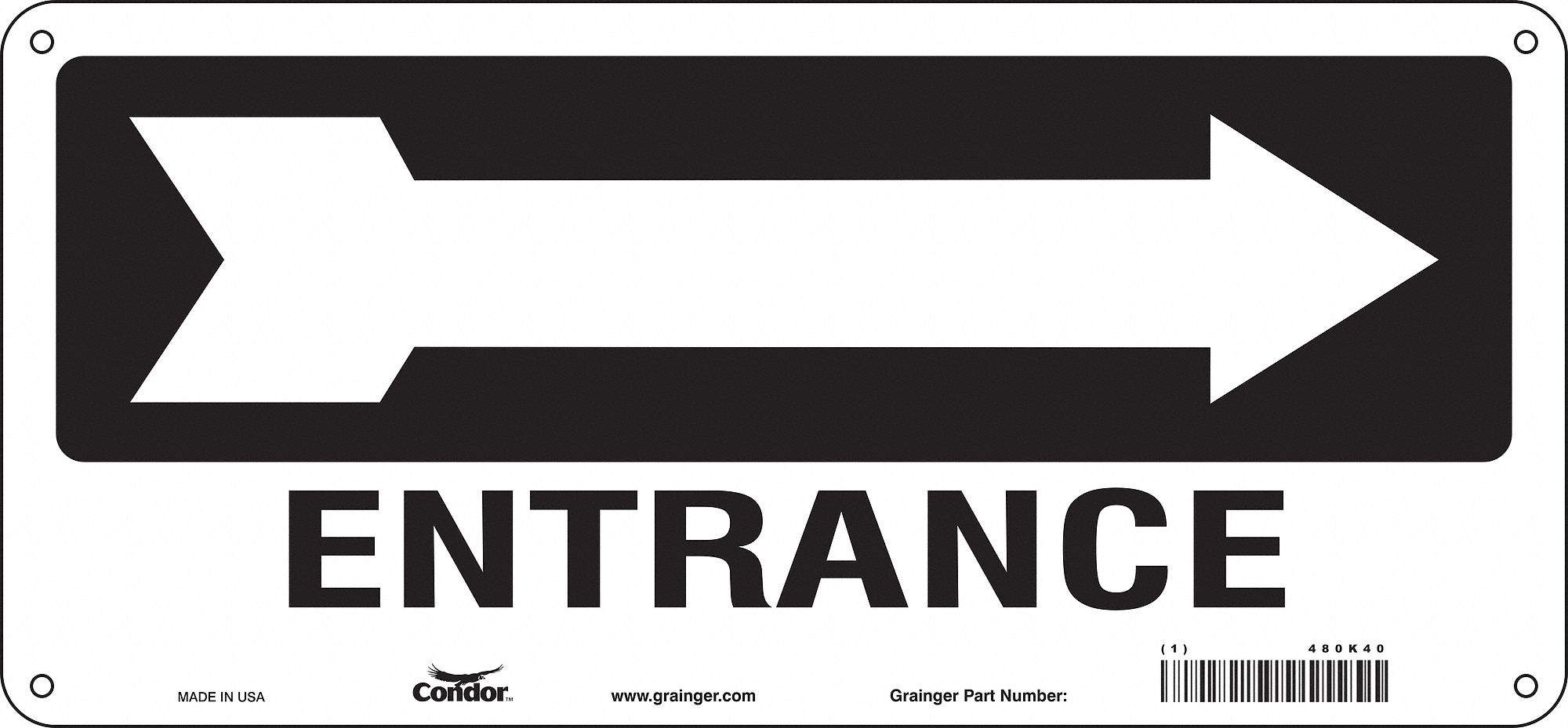 Safety Sign, 6 1/2 in x 14 in, Aluminum