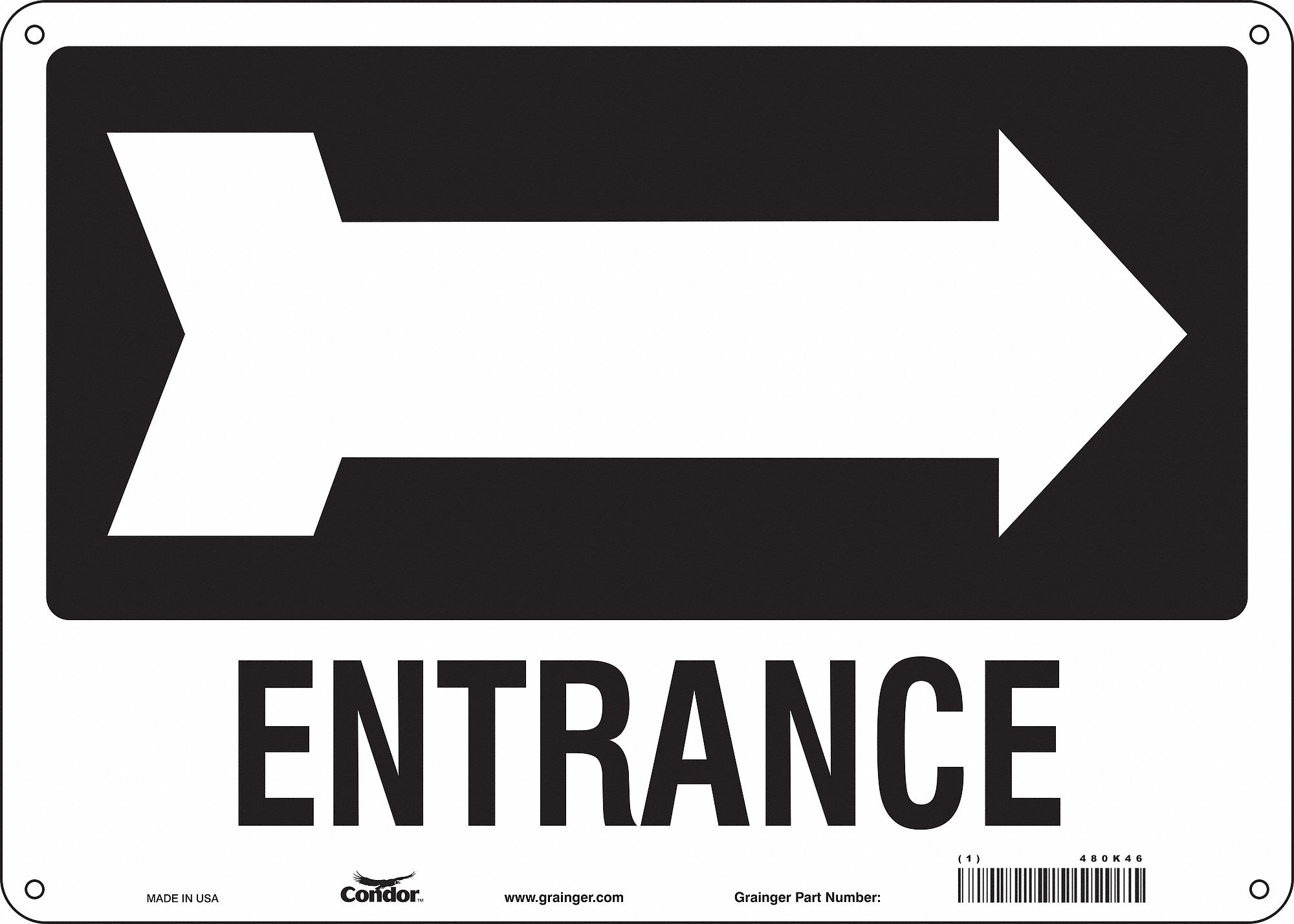 Safety Sign: Polyethylene, Mounting Holes Sign Mounting, 10 in x 14 in Nominal Sign Size
