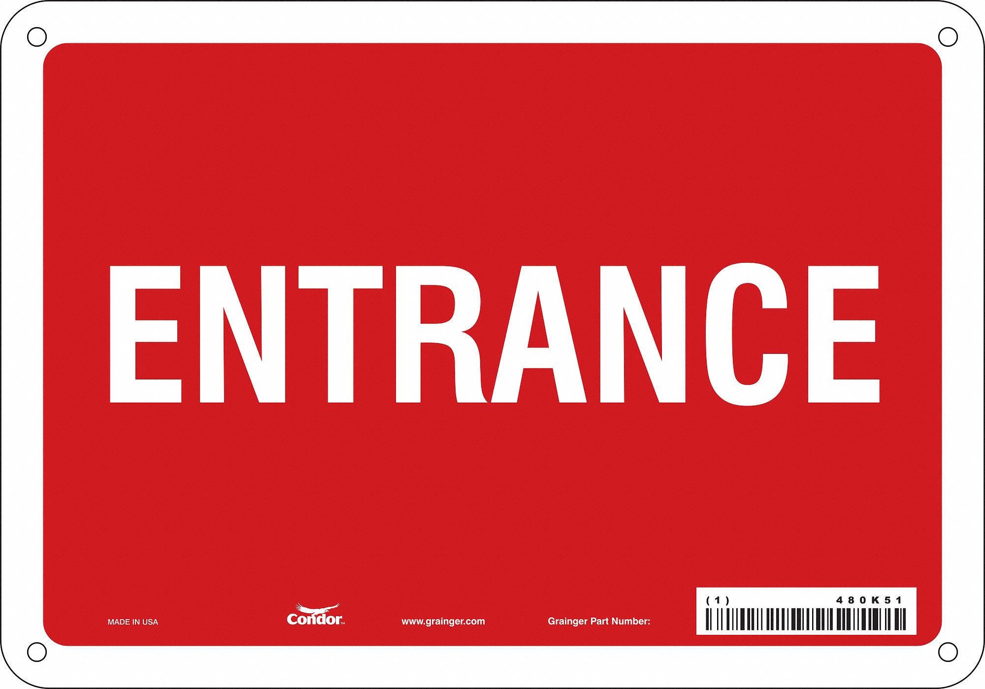 Safety Sign: Polyethylene, Mounting Holes Sign Mounting, 7 in x 10 in Nominal Sign Size