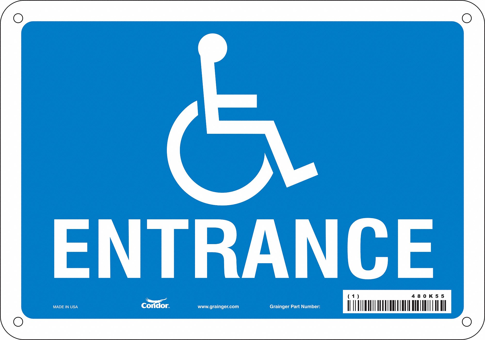 Safety Sign: Aluminum, Mounting Holes Sign Mounting, 7 in x 10 in Nominal Sign Size, 0.032 in Thick