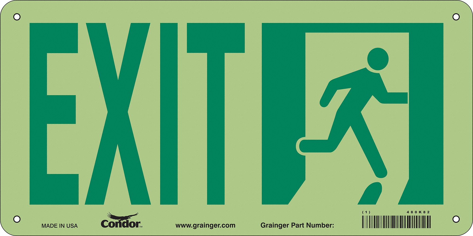 Safety Sign, 7 in x 15 in, Aluminum