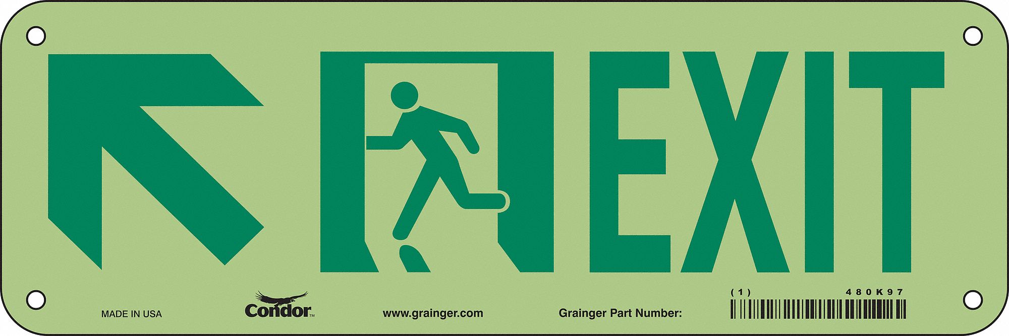 Safety Sign, 7 in x 21 in, Aluminum