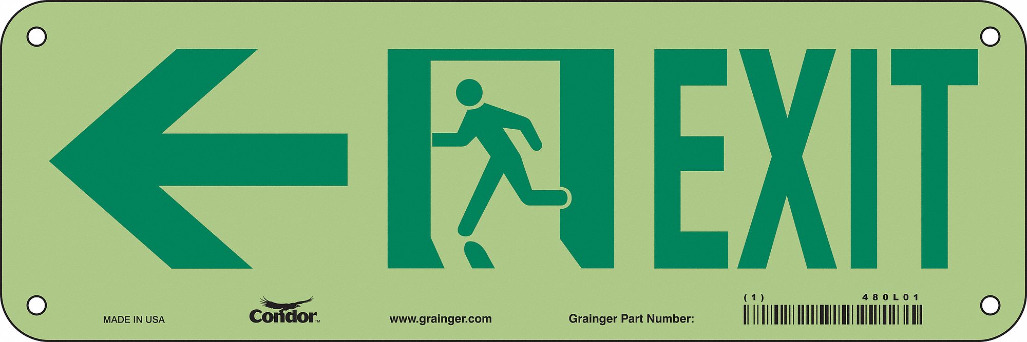 Safety Sign, 7 in x 21 in, Aluminum