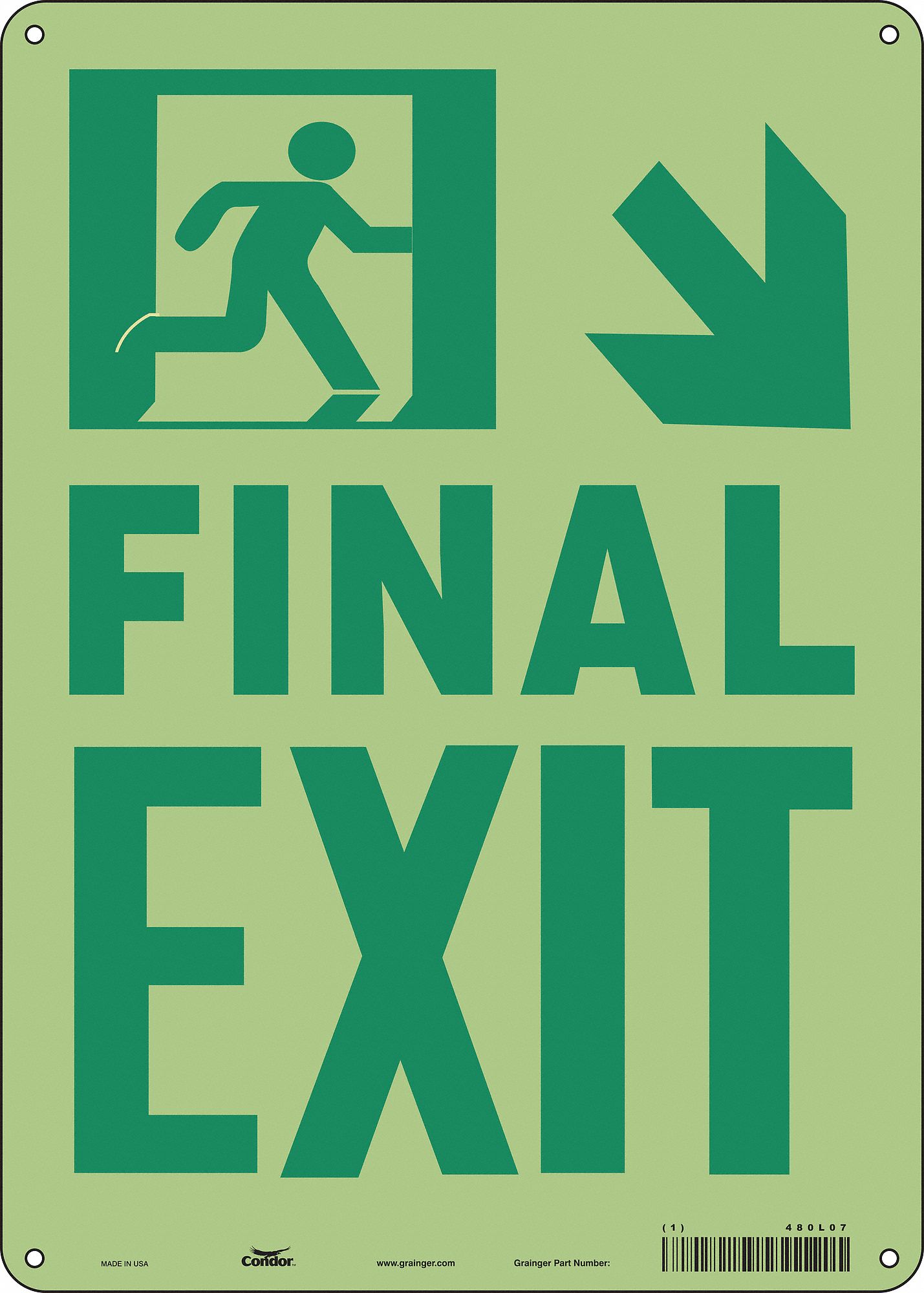 Safety Sign: Aluminum, Mounting Holes Sign Mounting, 14 in x 10 in Nominal Sign Size, 0.043 in Thick