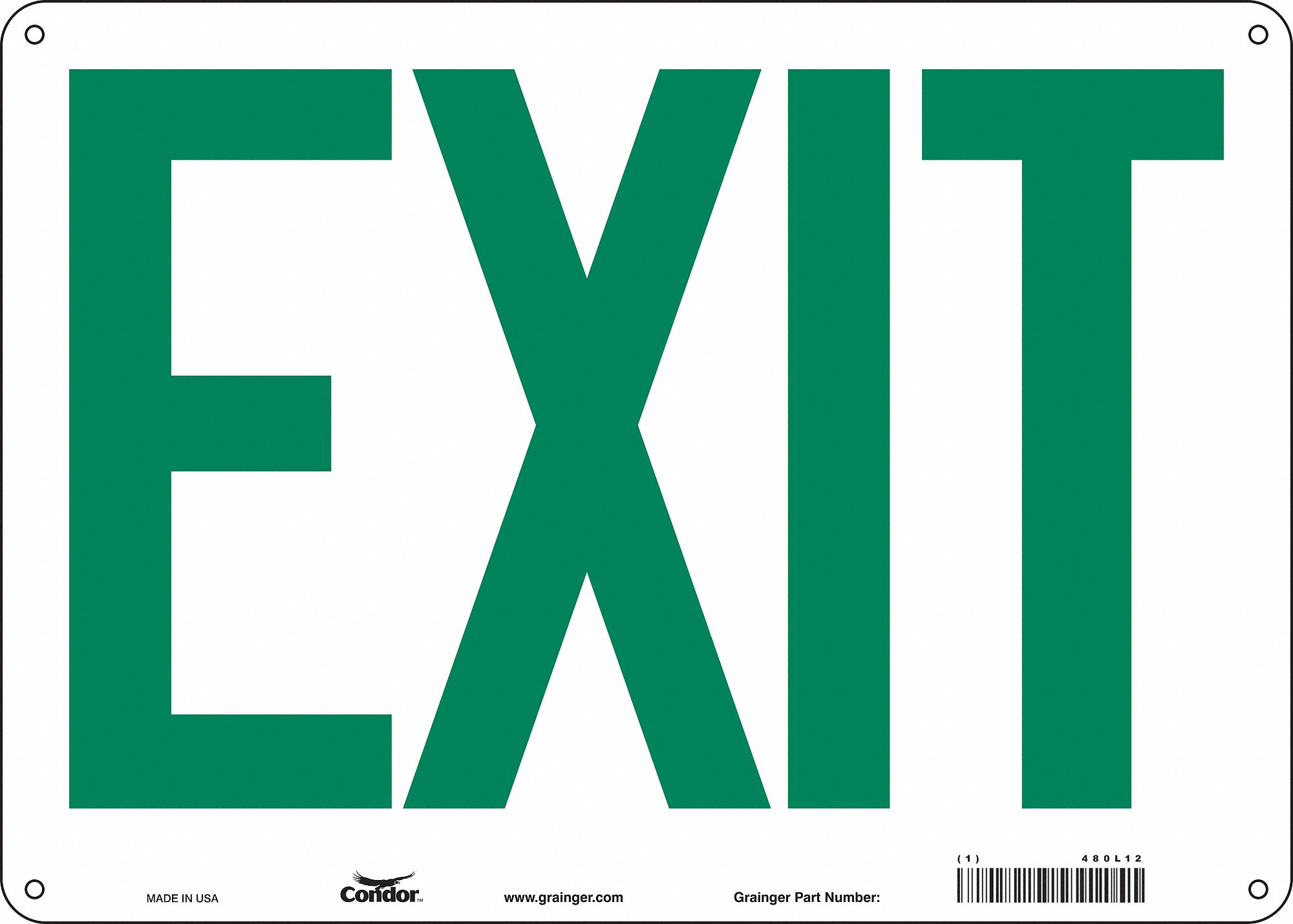 Safety Sign: Aluminum, Mounting Holes Sign Mounting, 10 in x 14 in Nominal Sign Size, 0.032 in Thick