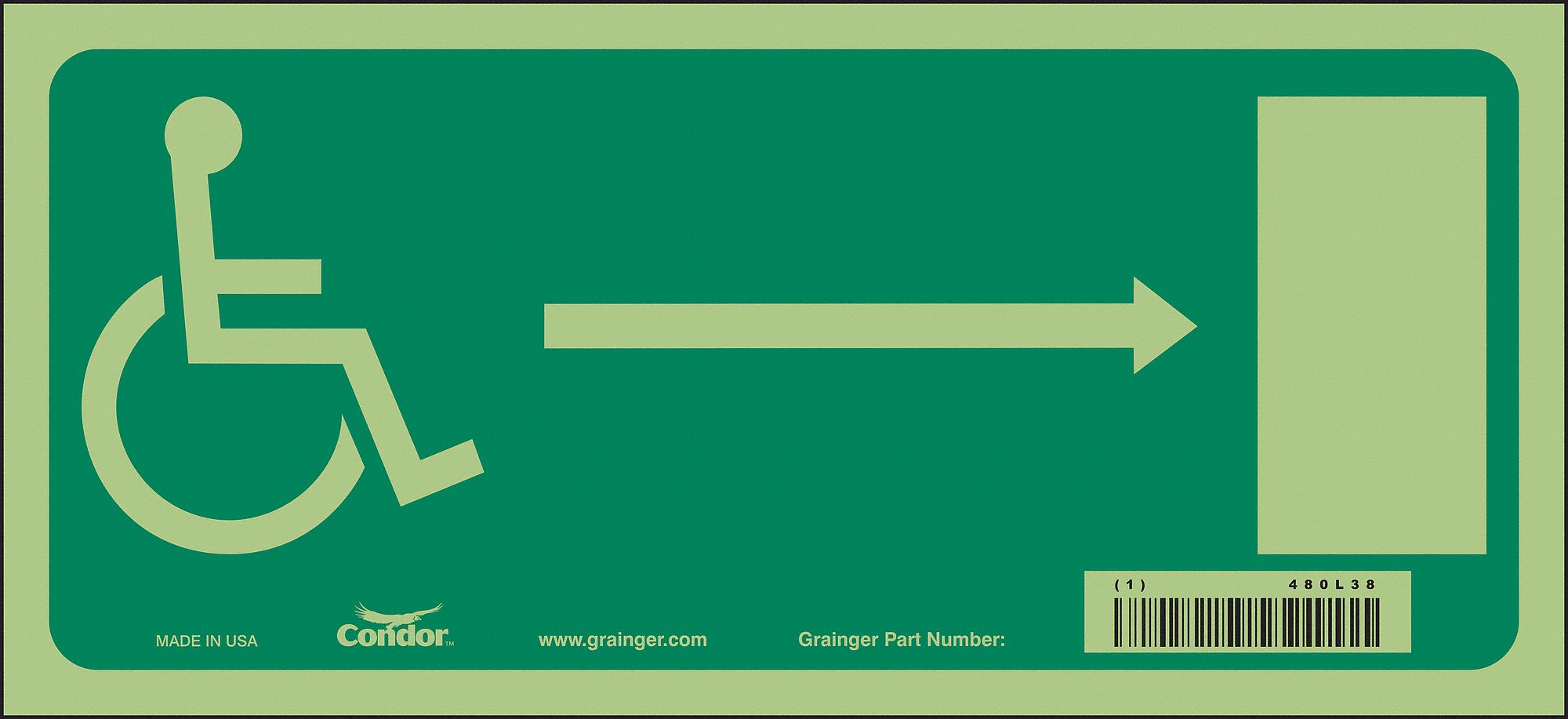Safety Sign, 5.5in x 12in, Glow Vinyl