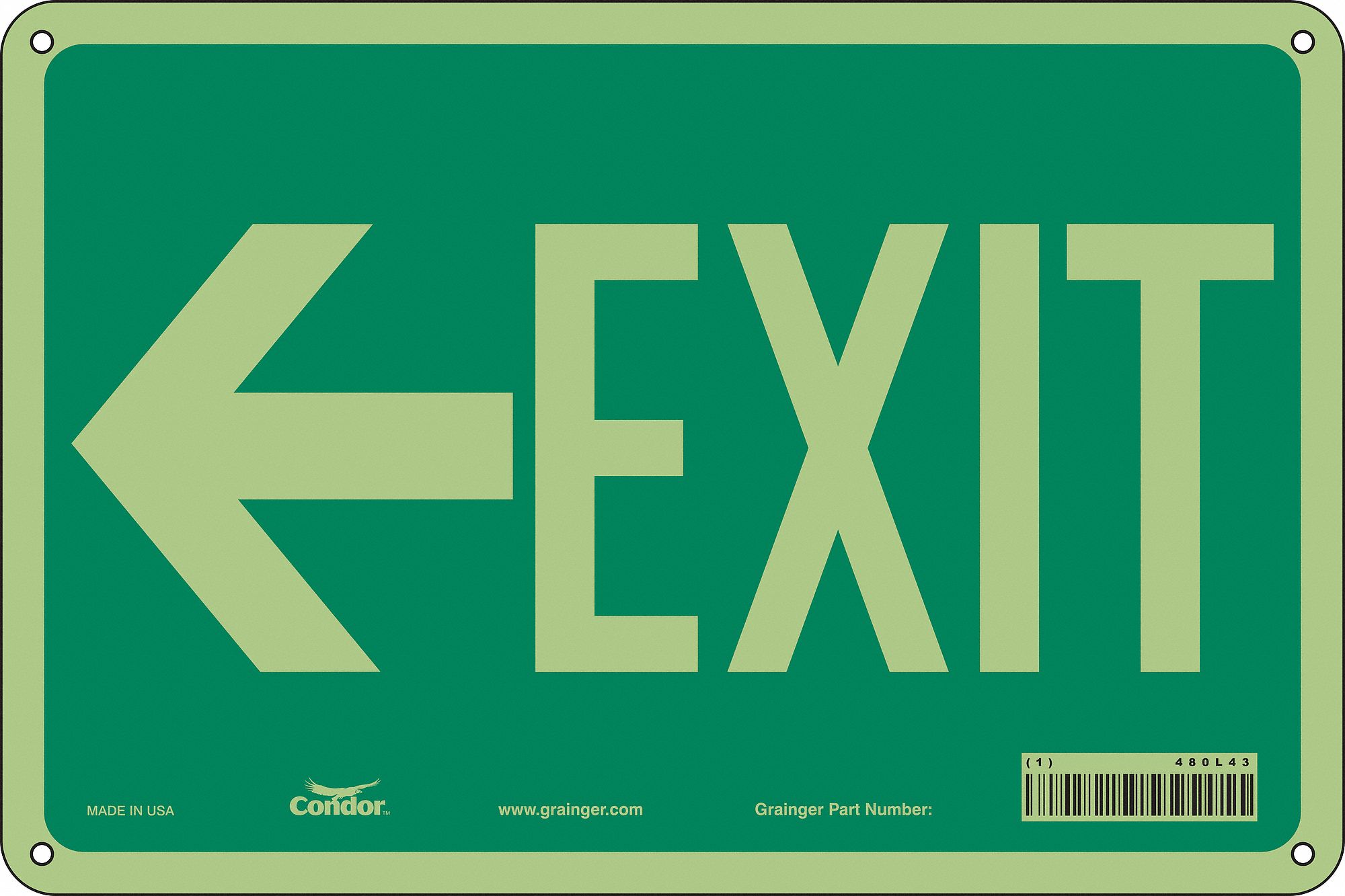Safety Sign, 8 in x 12 in, Aluminum