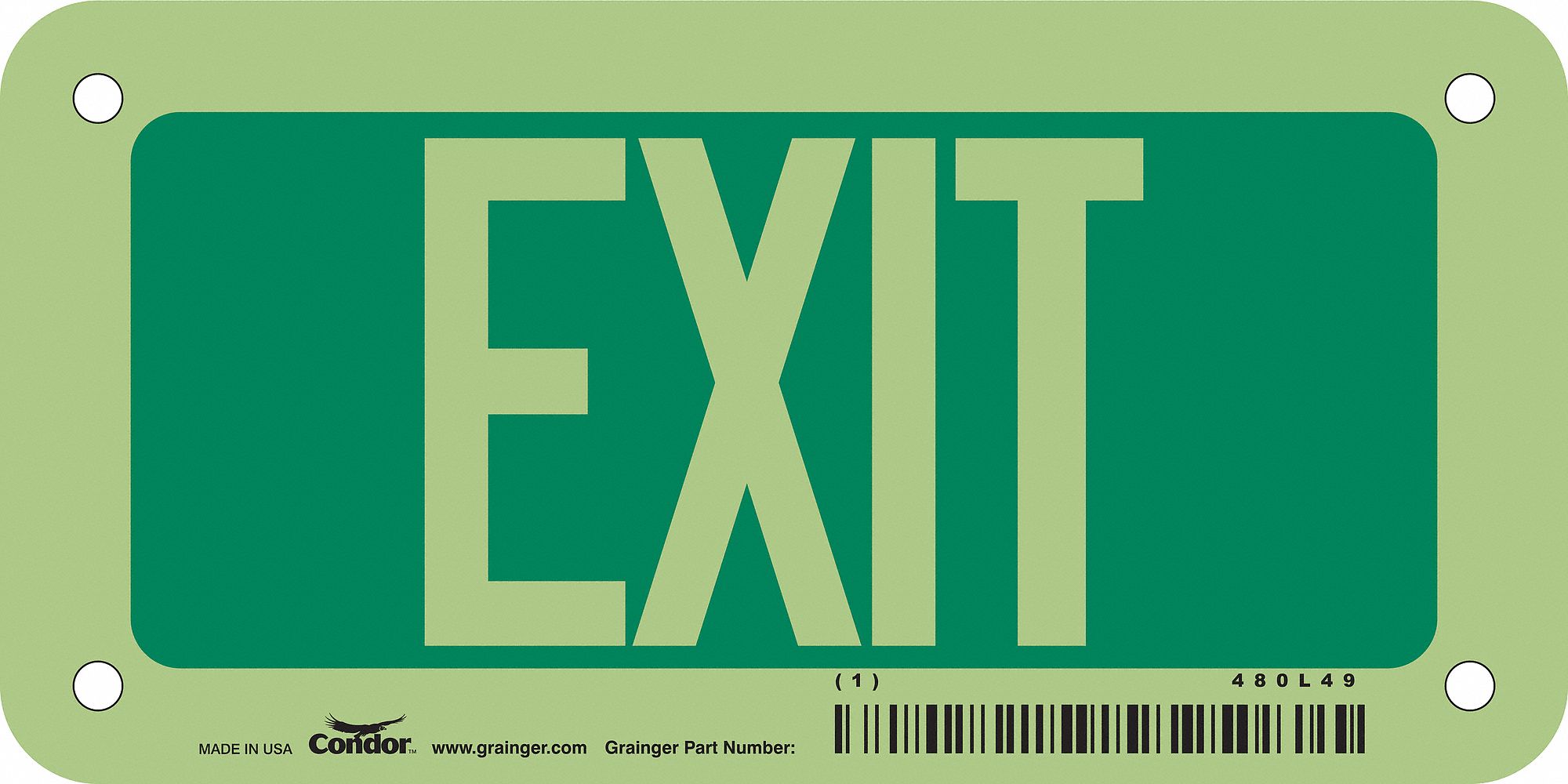 Safety Sign, 3 in x 6 in, Polyethylene