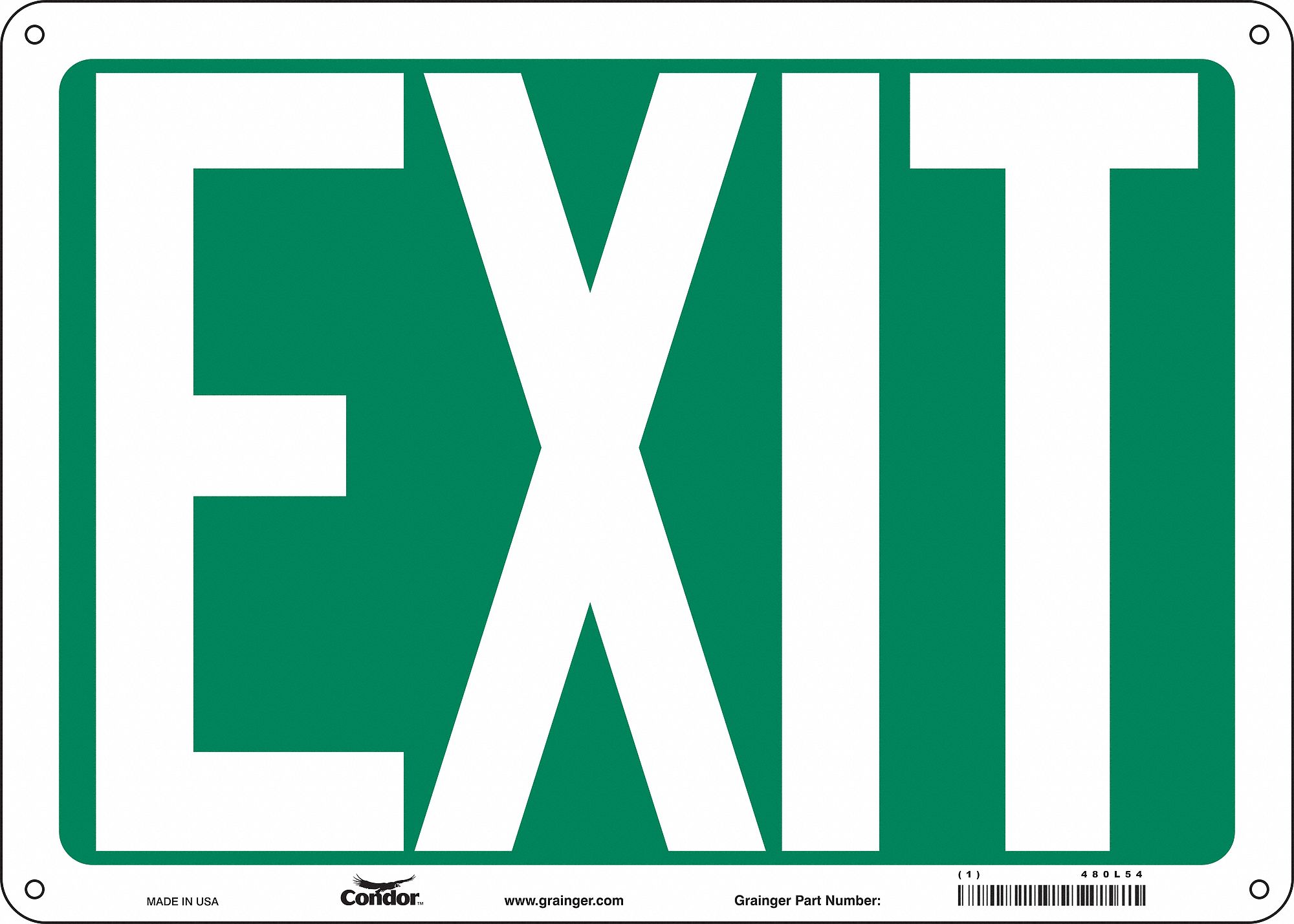 Safety Sign: Polyethylene, Mounting Holes Sign Mounting, 10 in x 14 in Nominal Sign Size