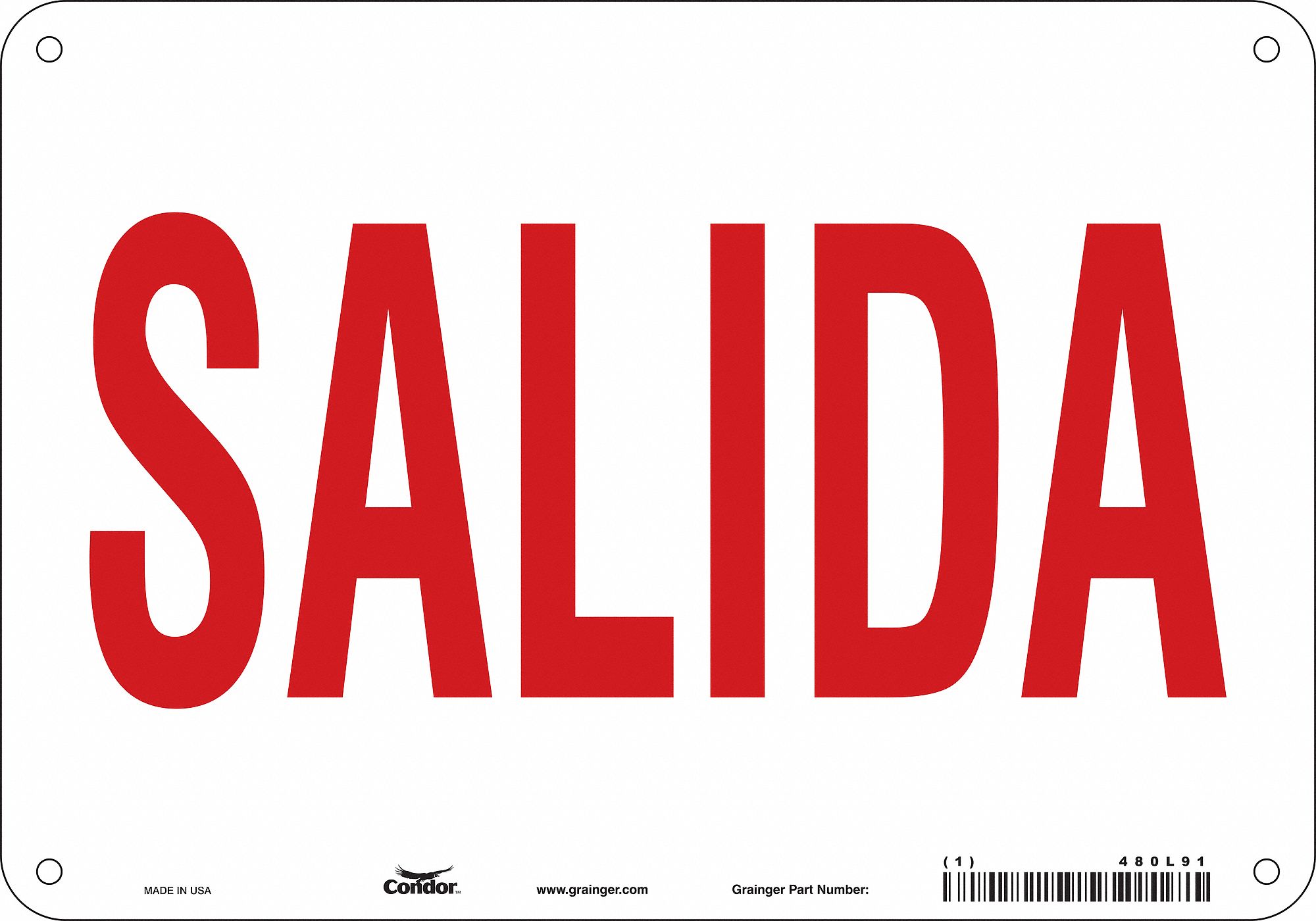 Safety Sign: Aluminum, Mounting Holes Sign Mounting, 7 in x 10 in Nominal Sign Size, 0.032 in Thick